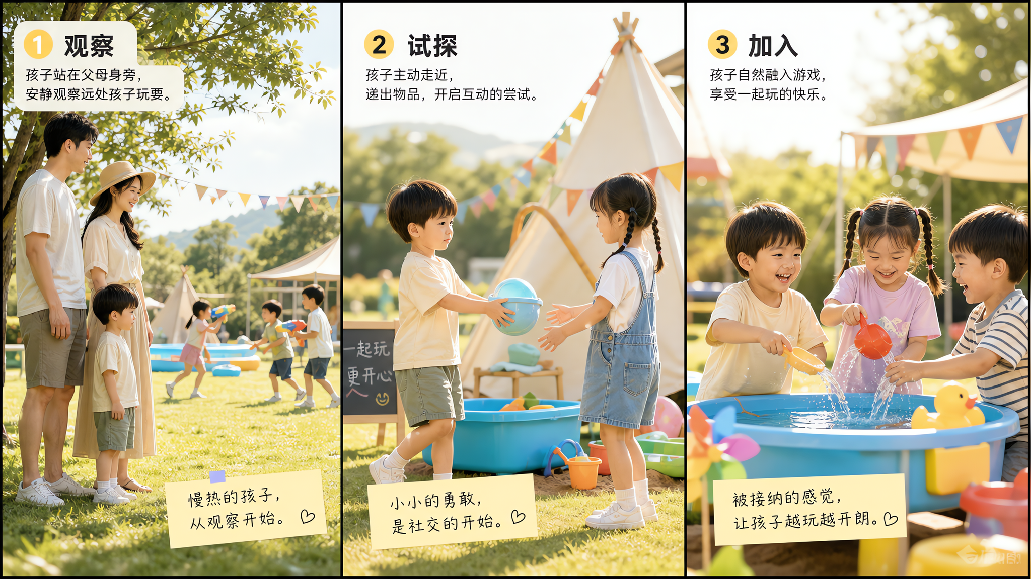 别再催孩子“快去打招呼”：慢热娃用这5步就能进场