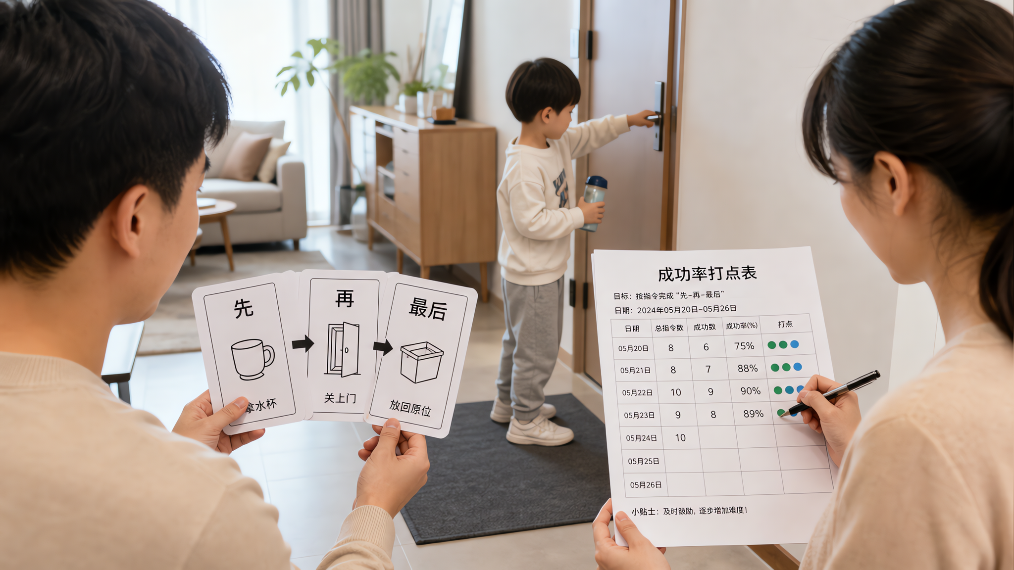孩子总只做第一步？3分钟训练卡把指令从1条练到3条