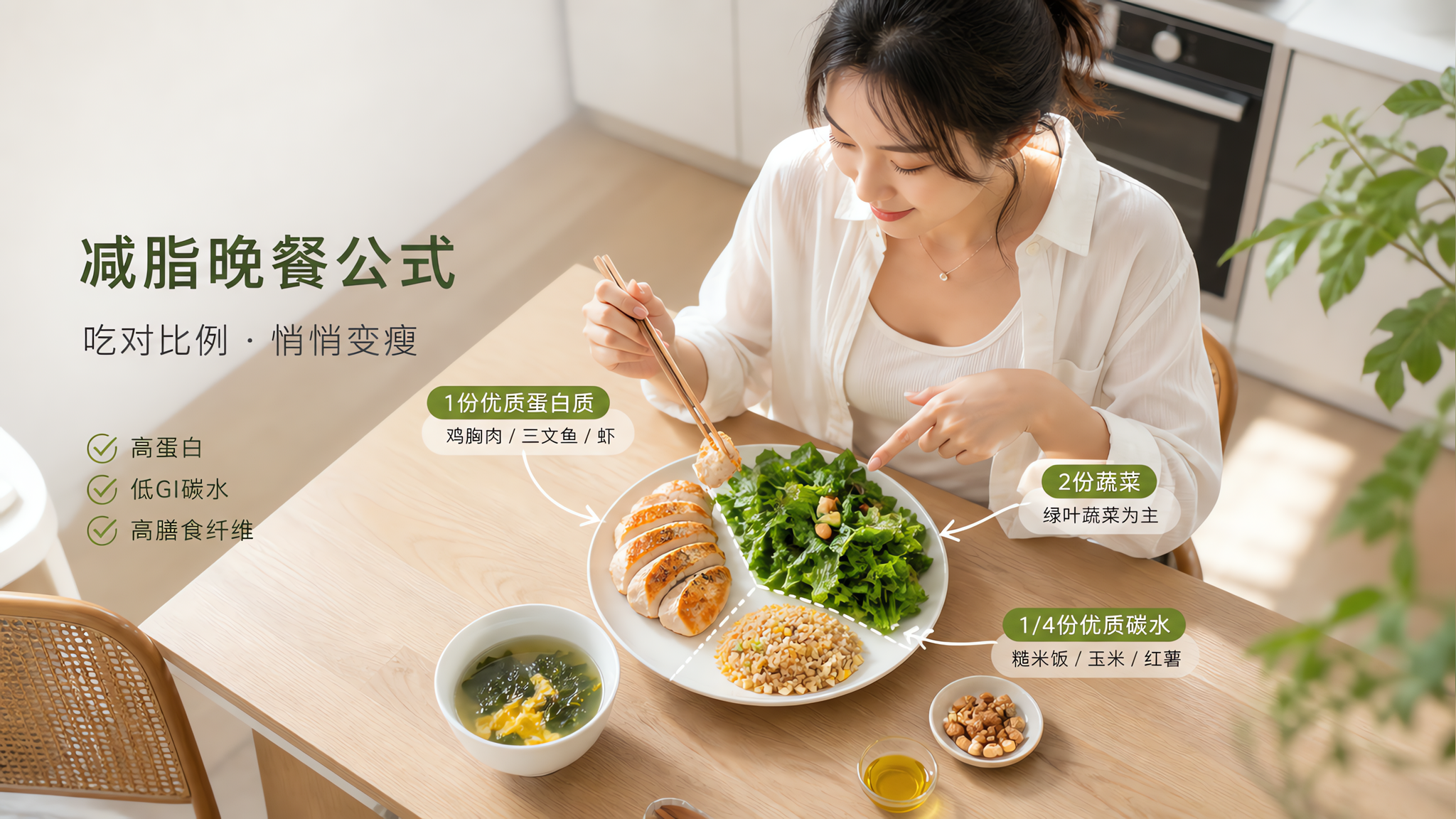 晚餐照这个餐盘吃：不挨饿也不容易胖