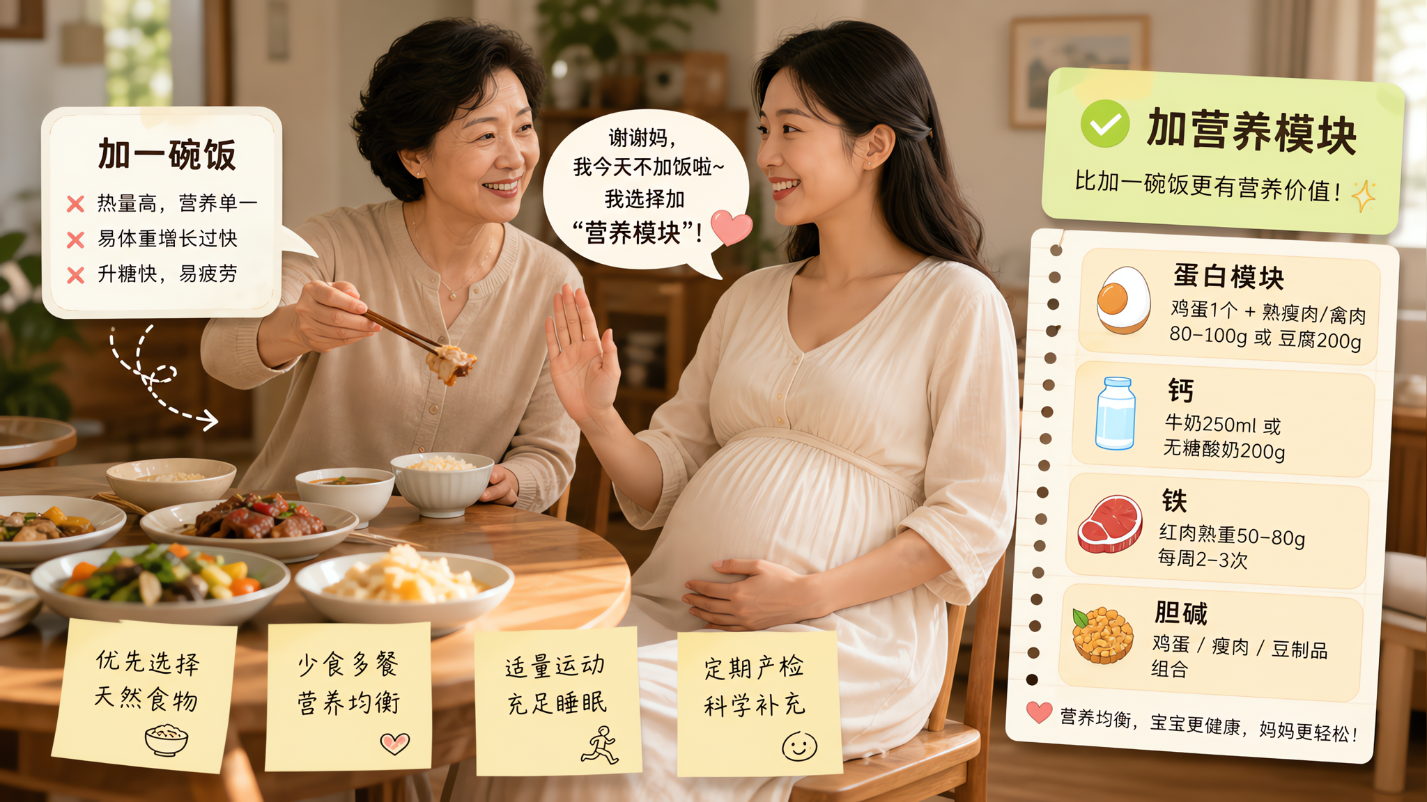 孕期别再被劝加饭：按克数补这4样更关键