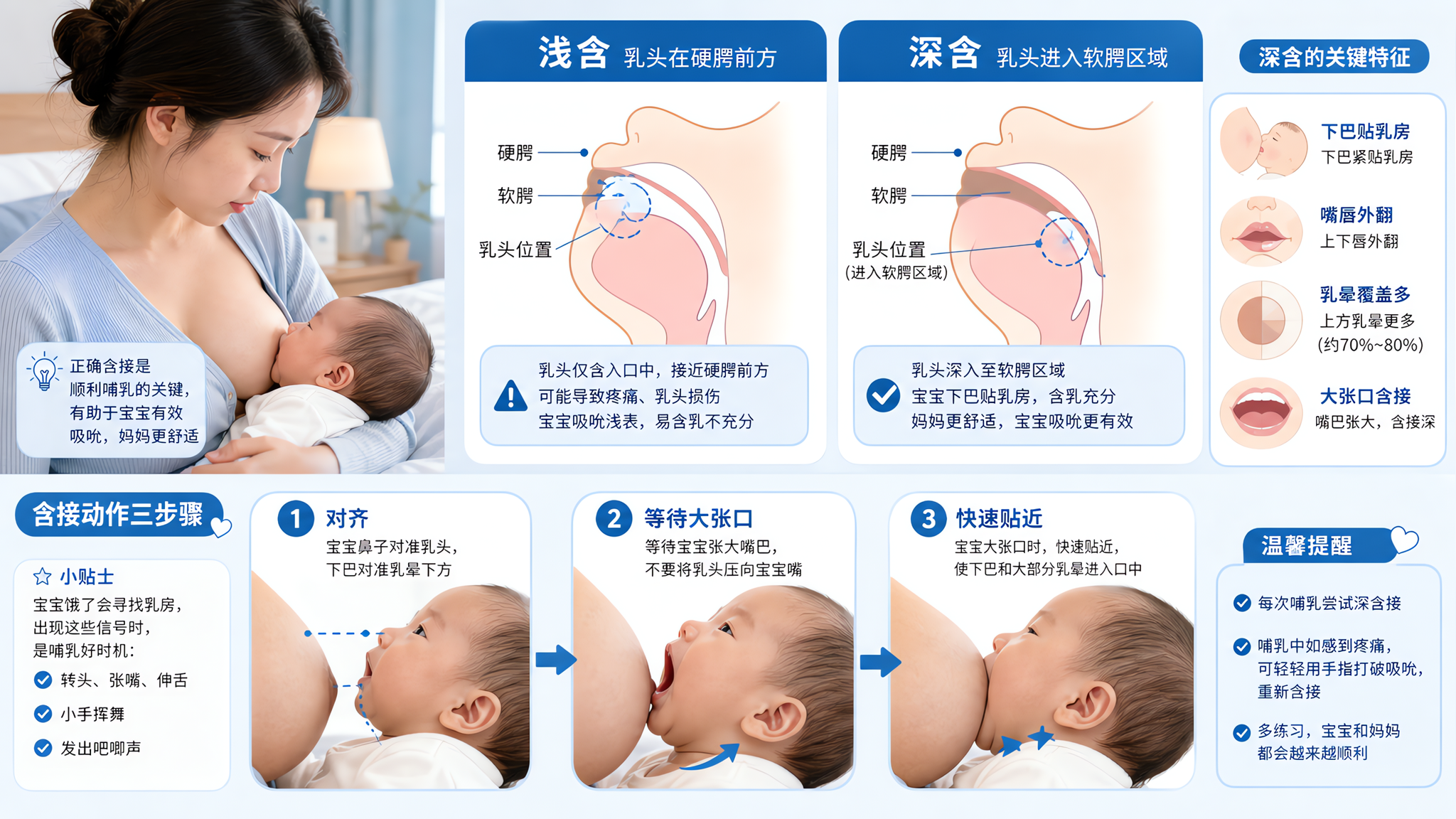 乳头一含就痛？多半是浅含：深衔乳三步当场减痛