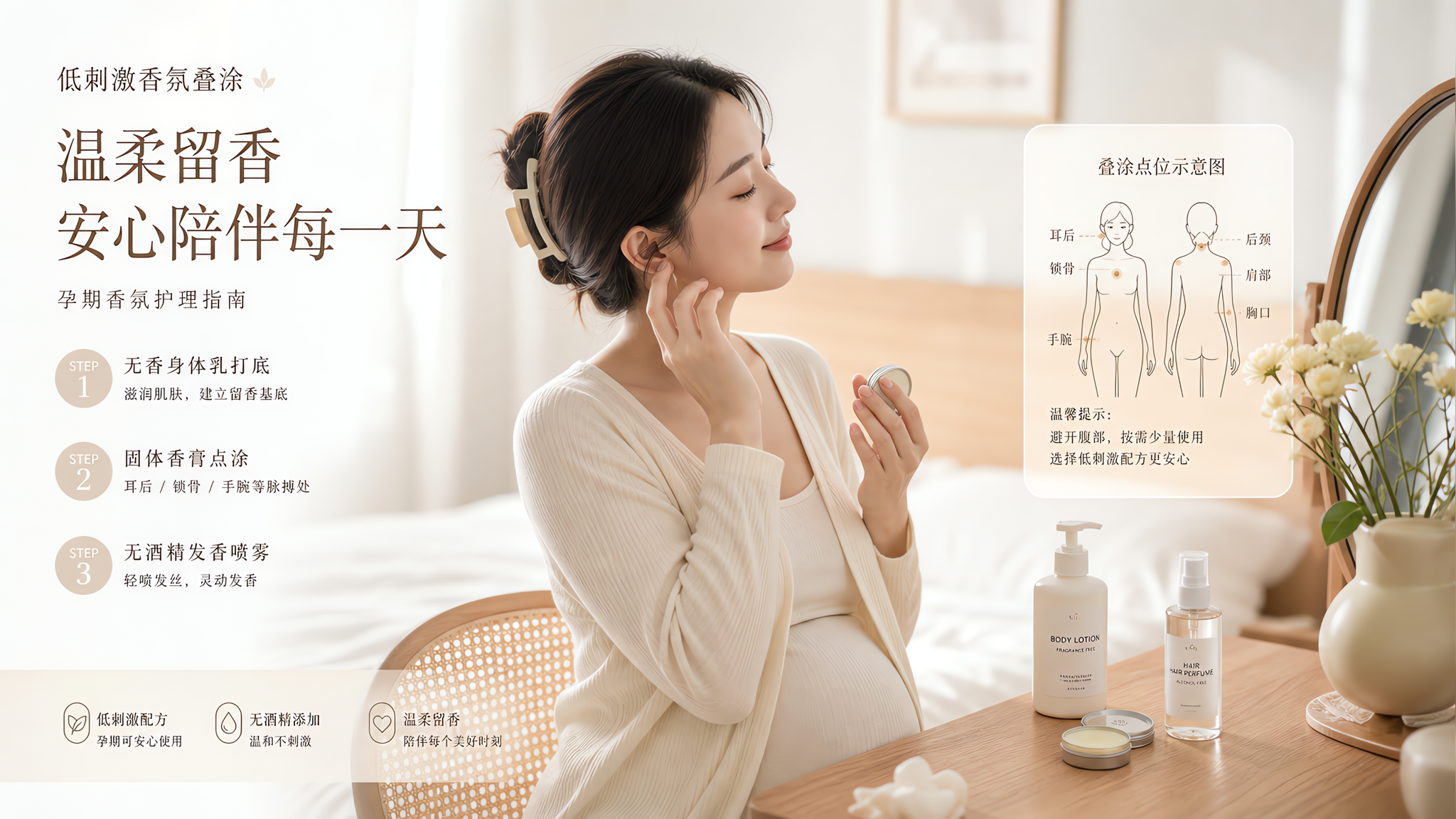 孕期也能有干净体香：3层叠涂不闷甜