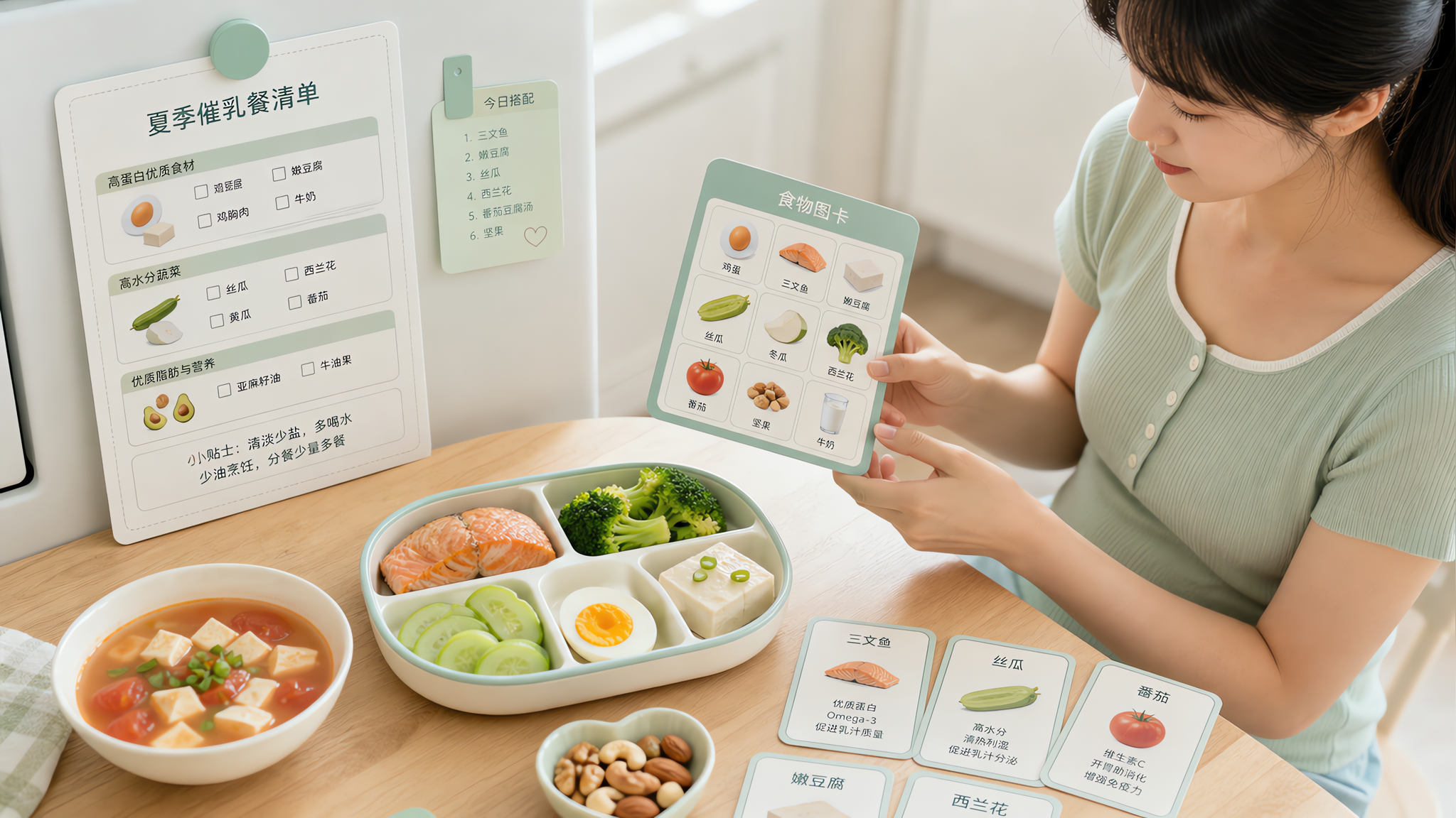 产后催奶别靠浓汤：卵磷脂清爽拼盘法