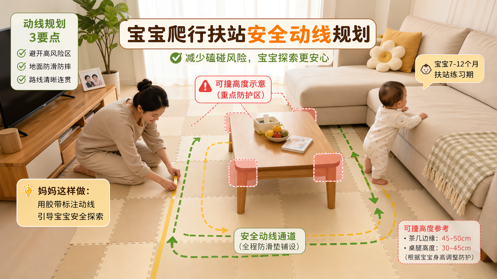 扶站期最危险的不是尖角，是这些“软危险”位置