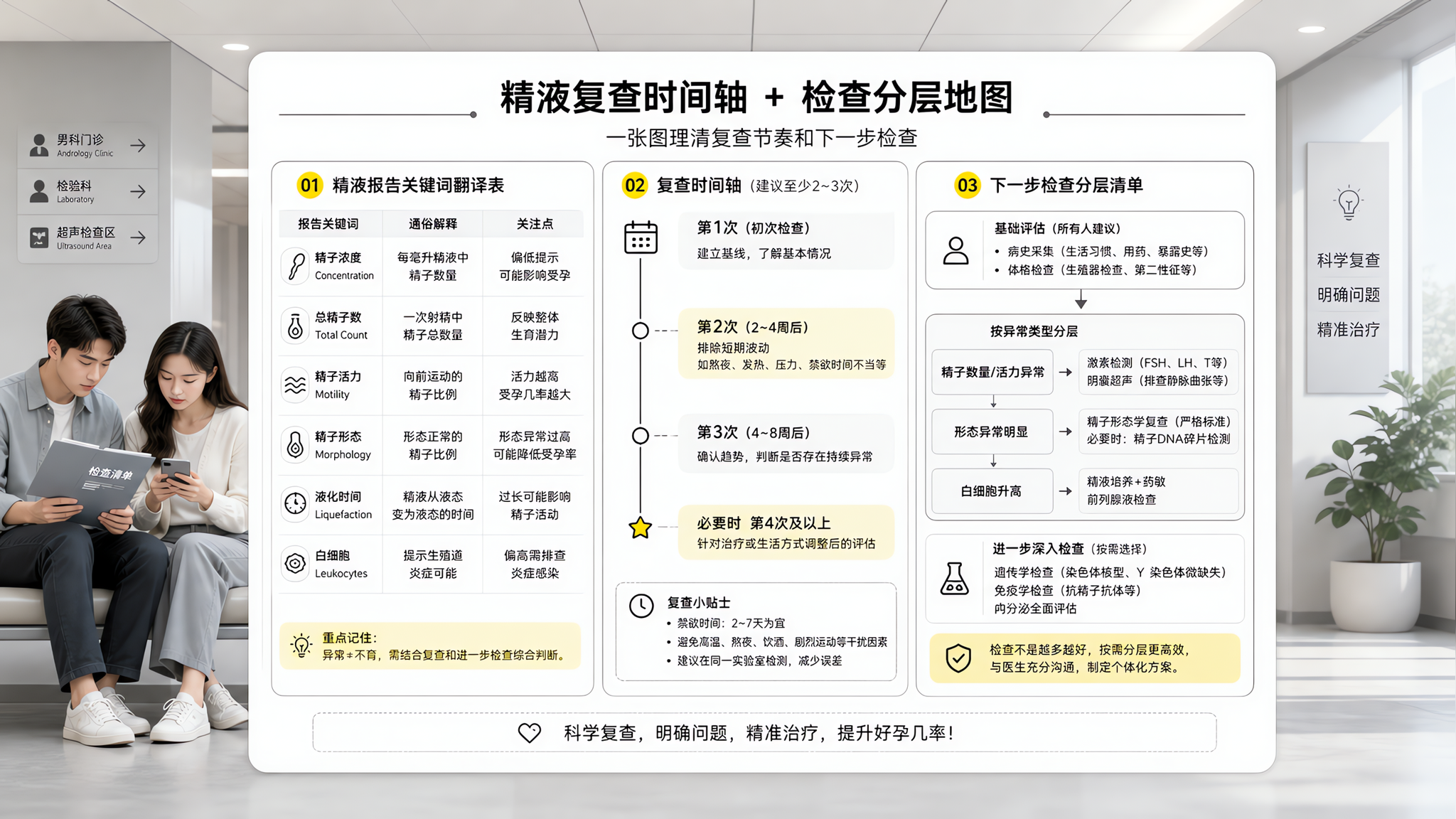 精液报告一次异常别慌：复查时间窗和下一步检查清单