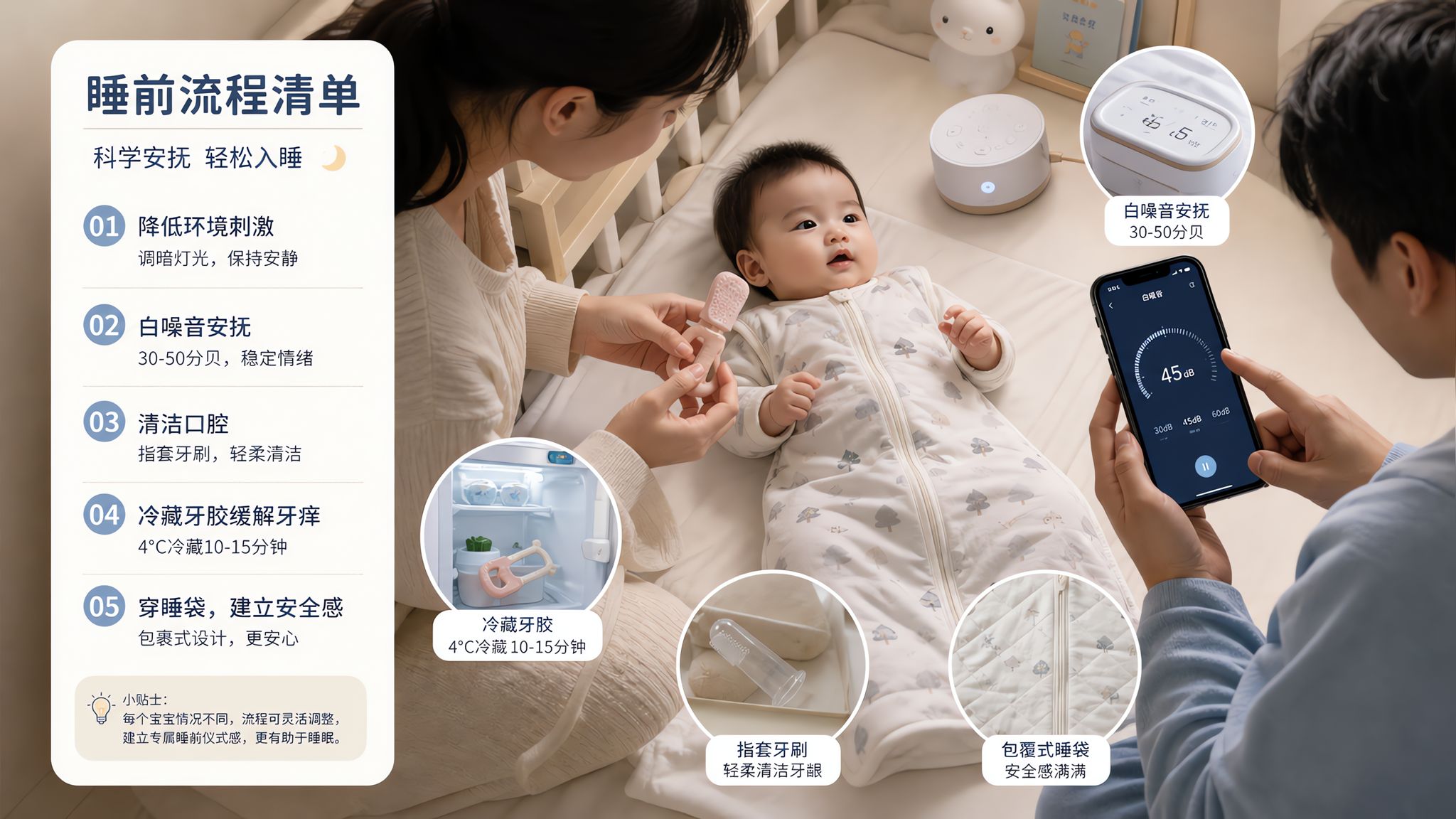 宝宝出牙夜醒别急着抹药 先用这套物理助眠流程