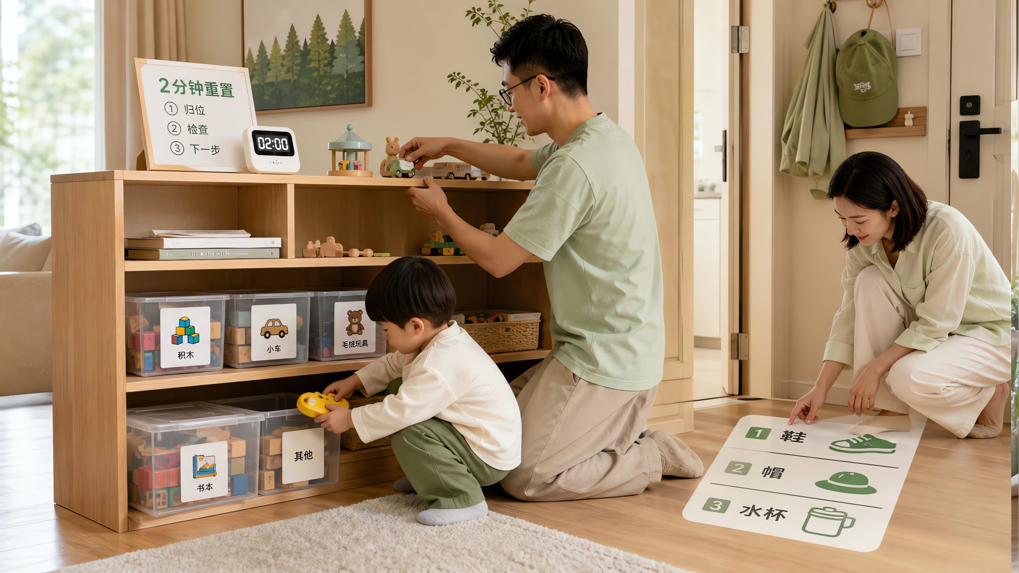 孩子不爱收拾？把家改成“可视化秩序”，2分钟就能重置