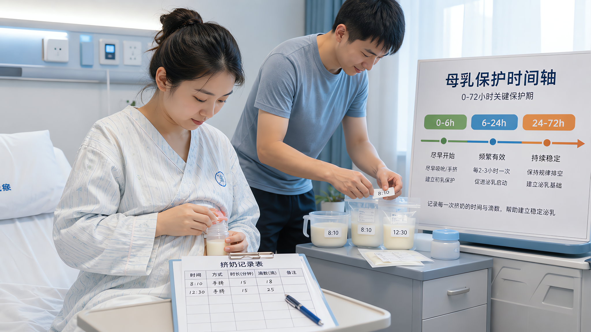 母婴分离别等开奶：0-72小时母乳保护表