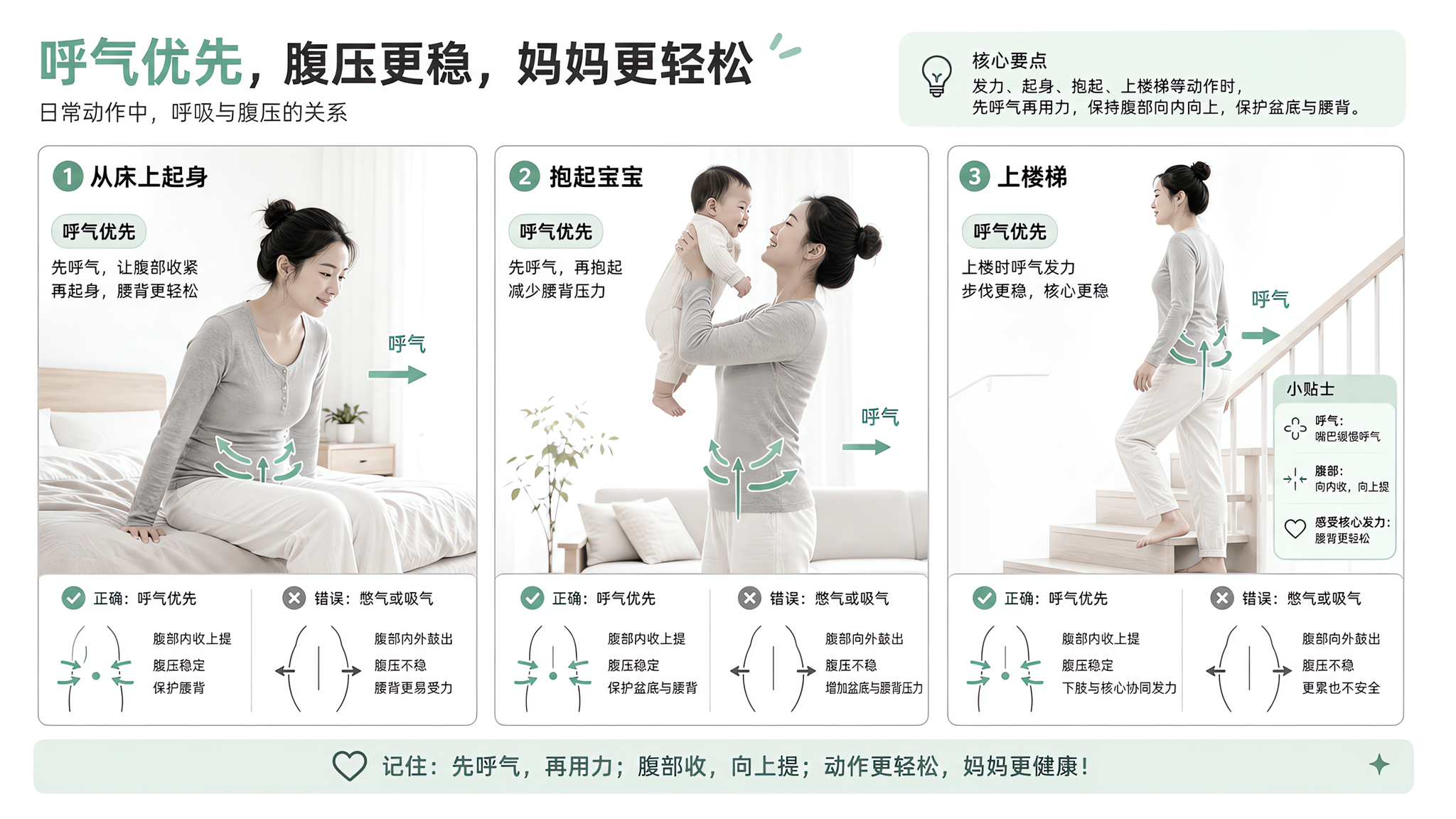 产后肚子总鼓？先改掉这3个憋气用力瞬间