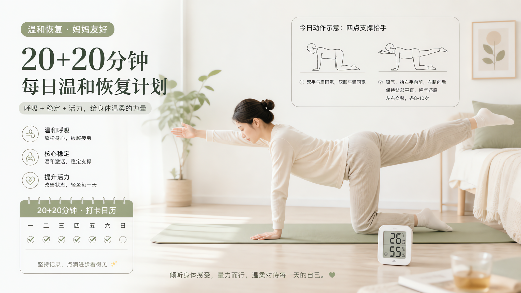 小暑产后恢复别拼狠：每天20+20分钟就够了