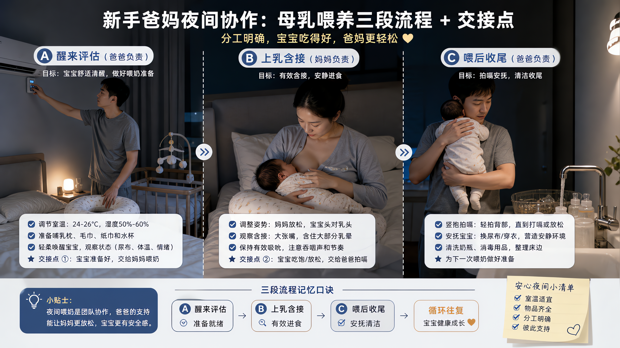 返岗后夜奶不靠硬扛：喂养拆成3段交接点