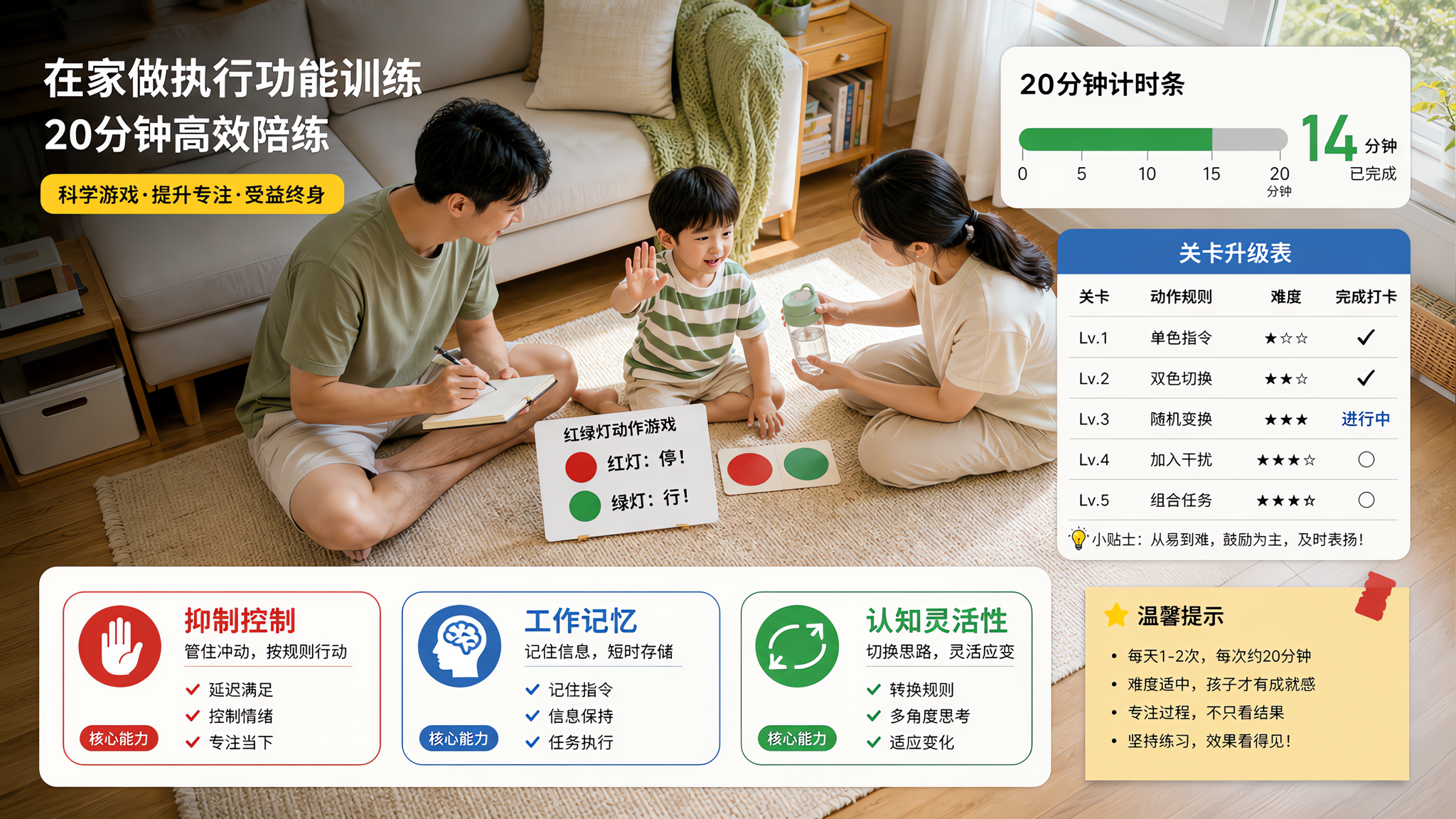 幼小衔接别拼识字：每天20分钟练出“坐得住”