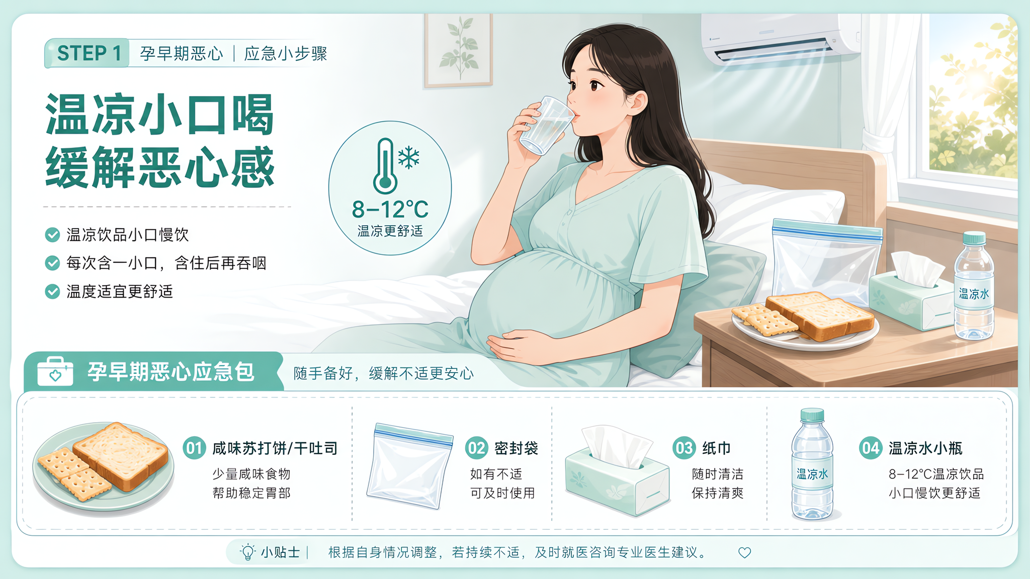 闷热天孕吐更凶？这套8-12℃小口喝法能稳住