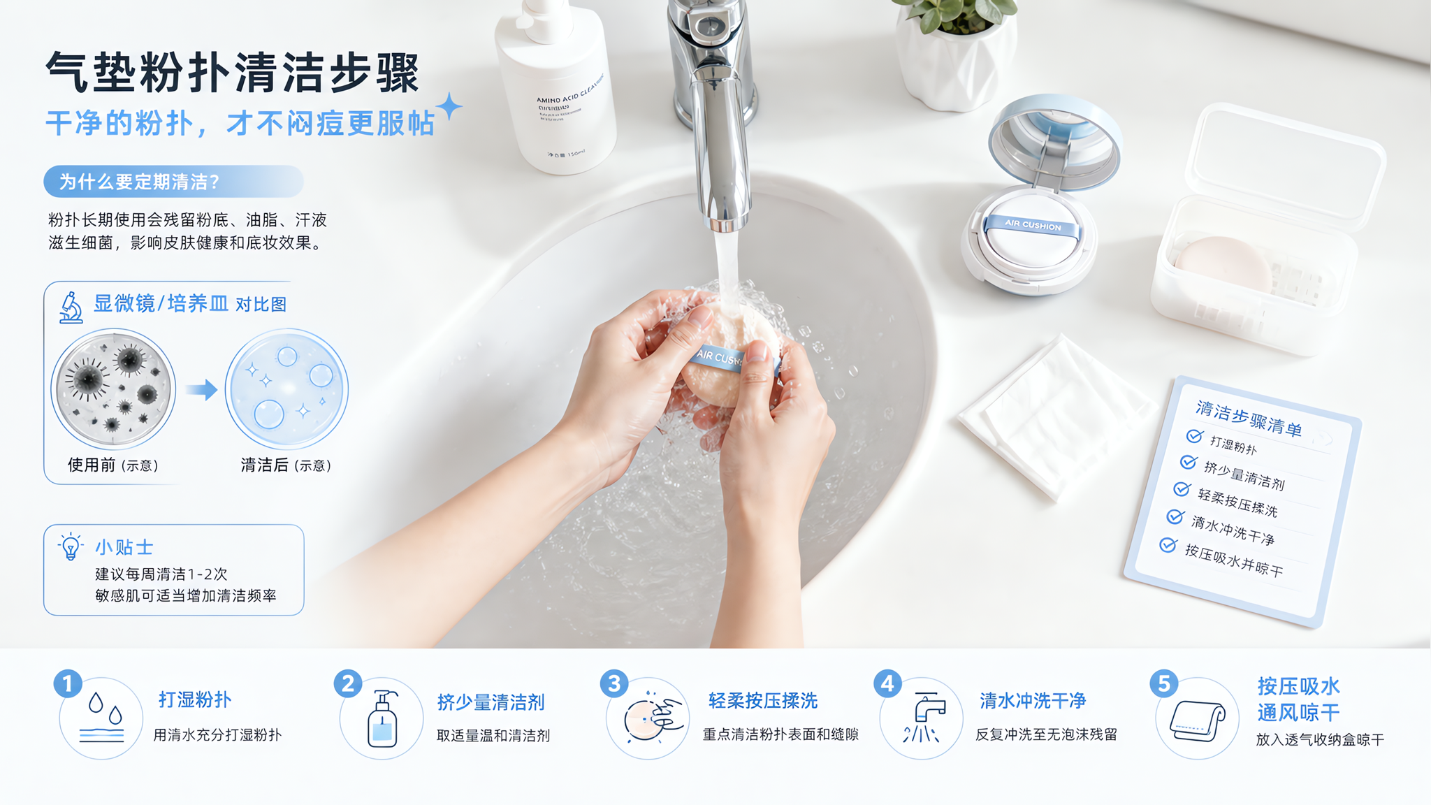 夏天越补妆越烂脸？先查粉扑是不是在养菌