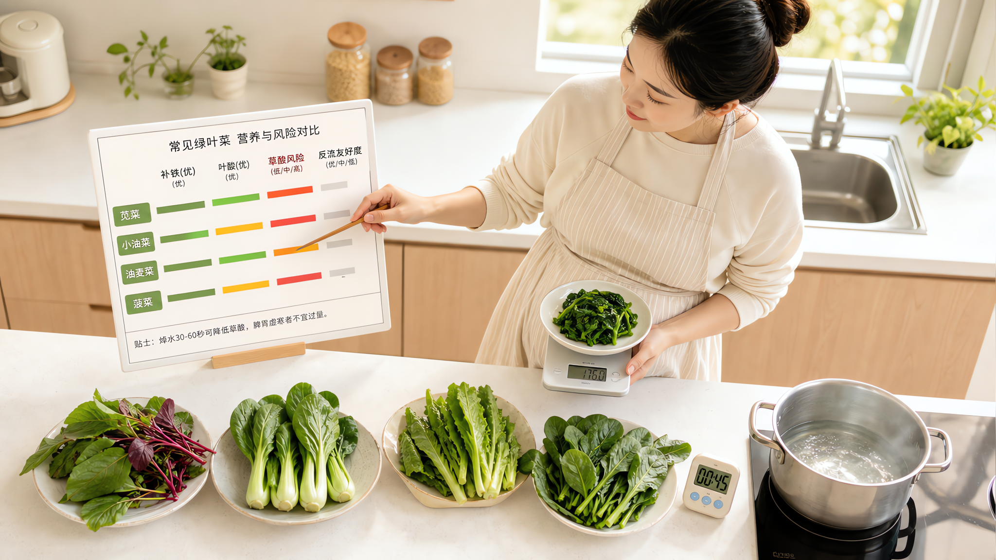 孕期补铁别只盯菠菜：绿叶菜友好榜和吸收率做法