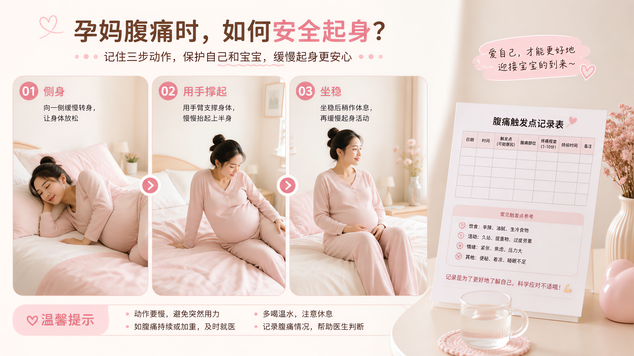 孕早期小腹被拽一下别慌：4个居家缓解法+就医红线