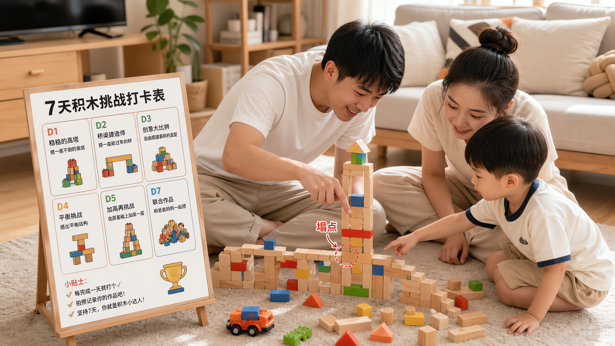 孩子爱推倒积木别急：7天把破坏玩成空间思维