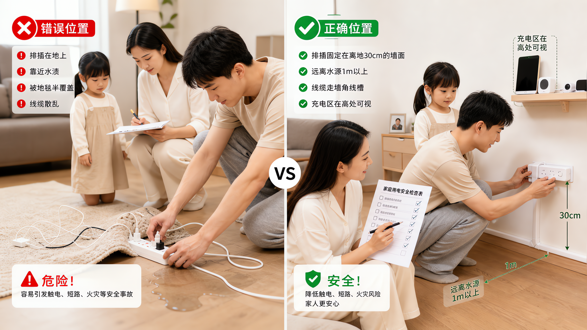 夏天家里最危险的不是热，是“水+电+光脚”：一份排插整改清单