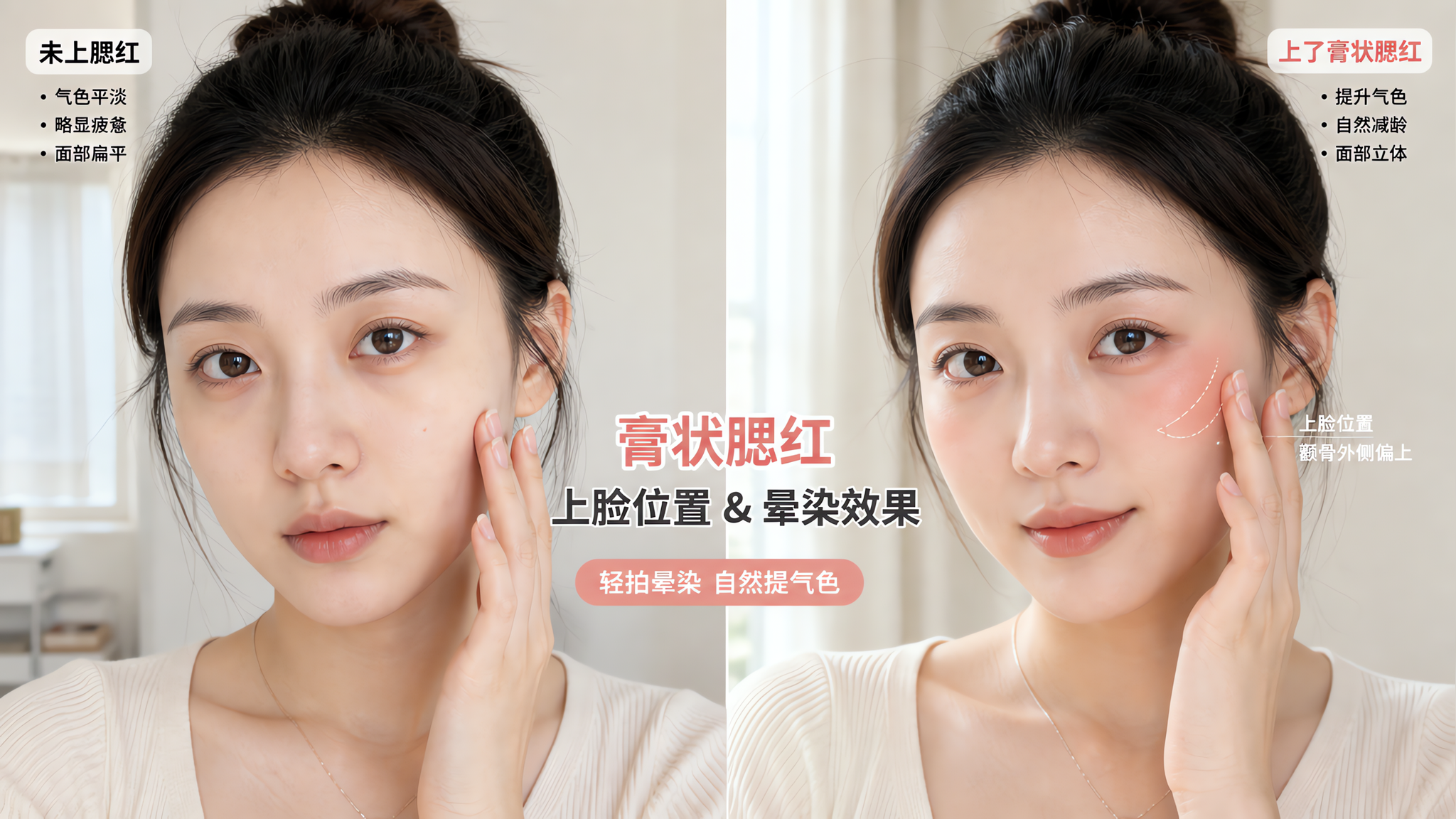 闷热出汗还想有气色？膏腮红“悬浮红”一招就够