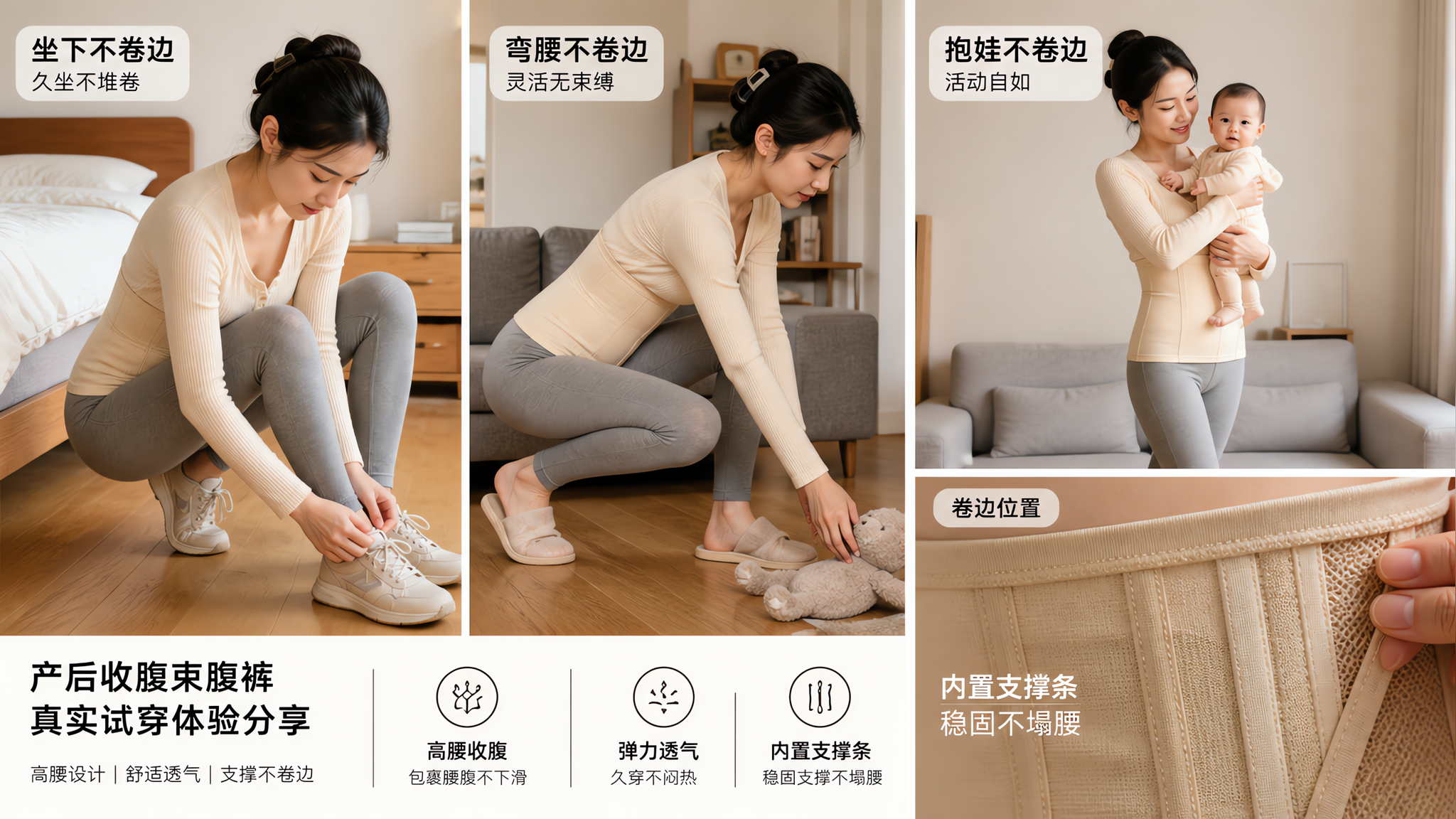 产后收腹带别买太紧：勒胃、卷边、闷汗的坑我都踩了