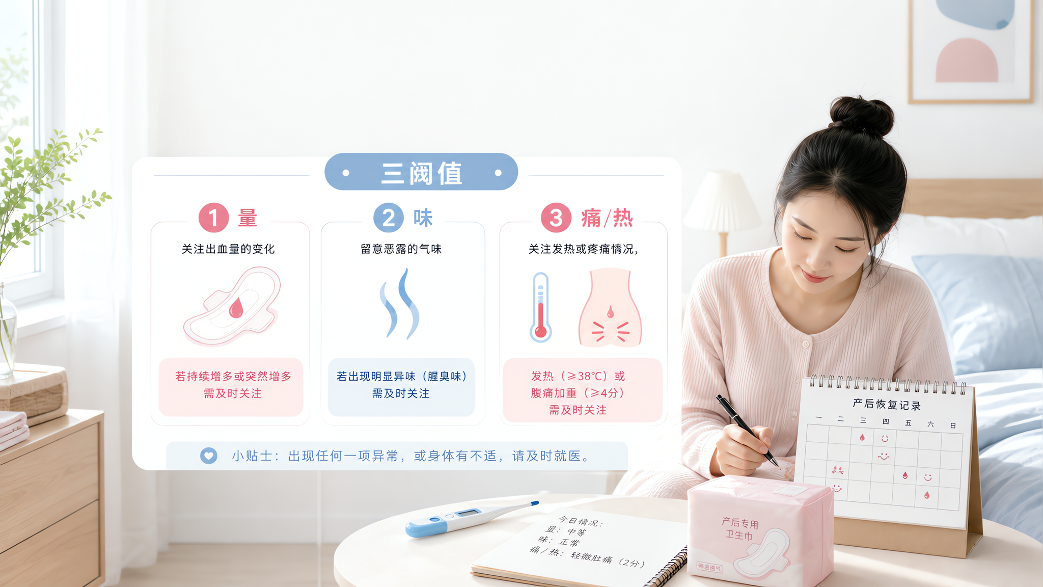 恶露忽多忽少别慌：量味痛三阈值判断要不要复诊