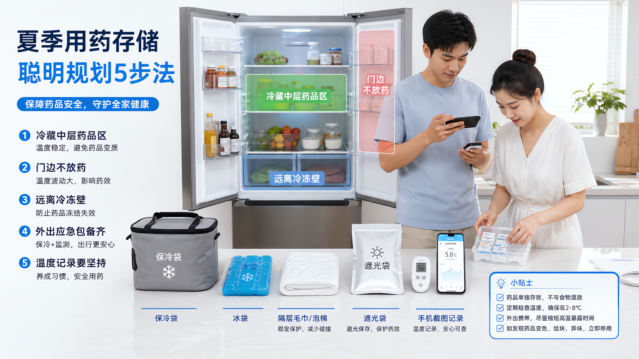 伏天打针药怎么带出门不翻车？家庭冰箱分区+外出冷链SOP