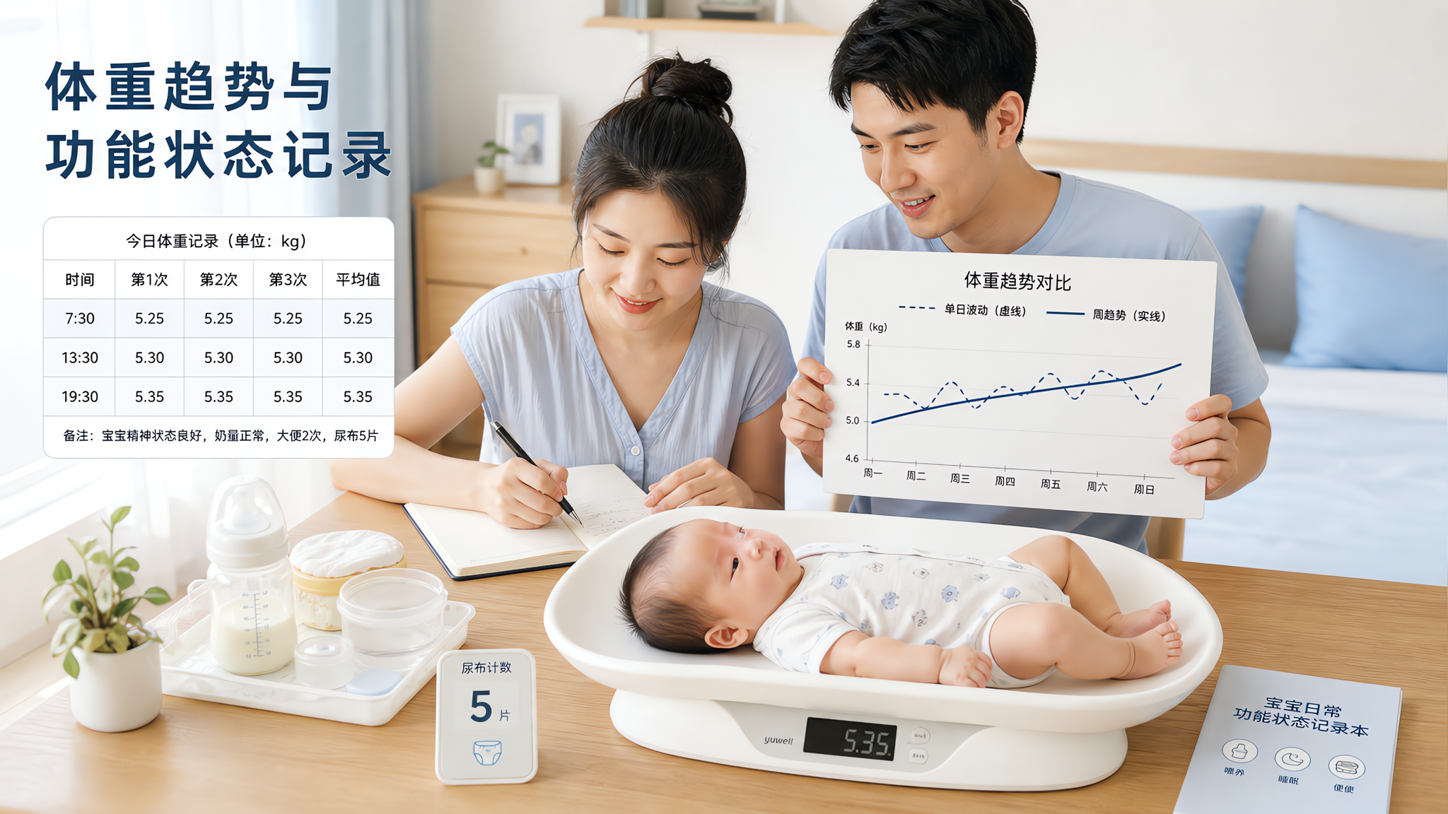 宝宝今天轻了20g要加奶吗？看3次趋势再决定