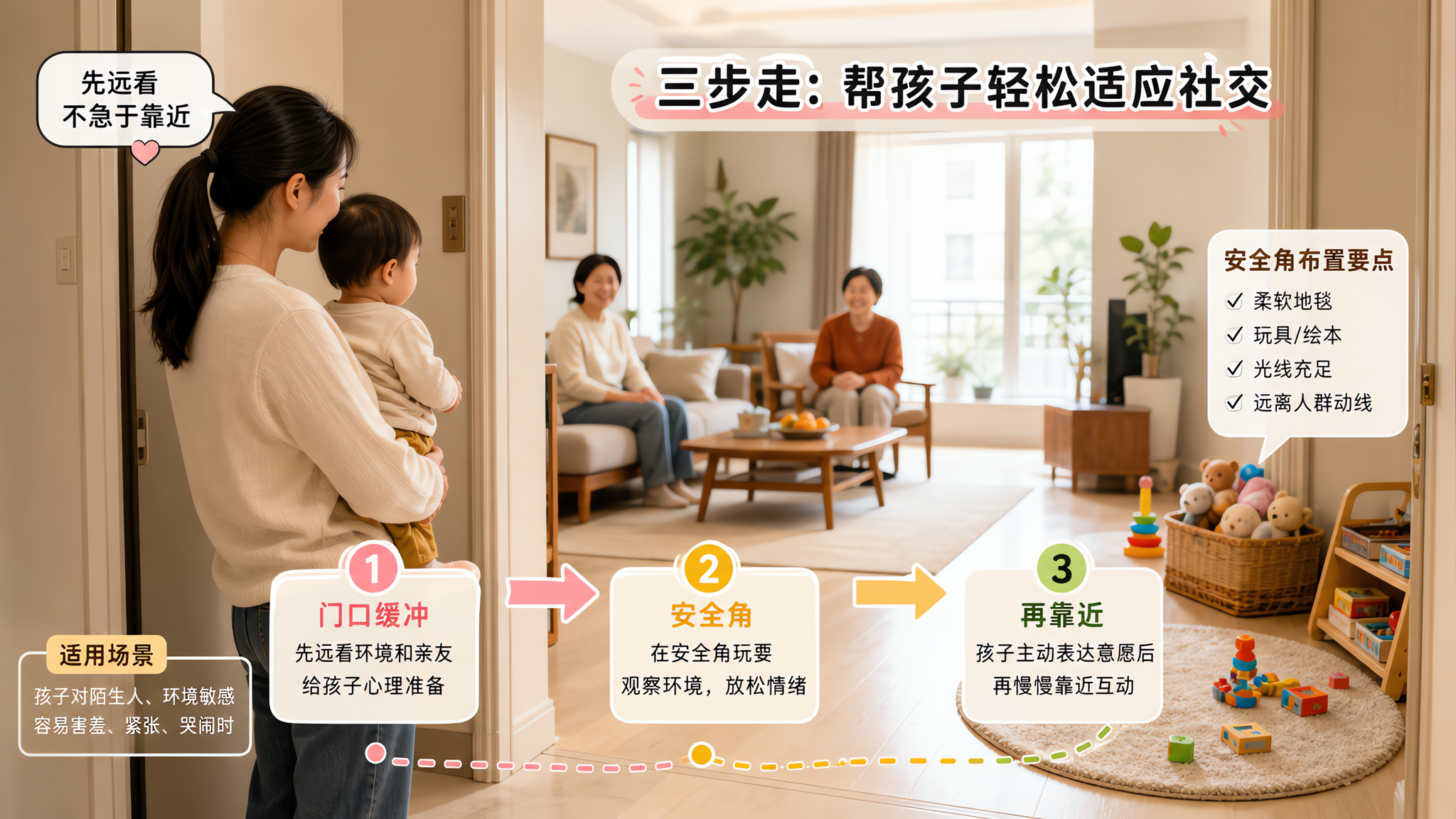 亲友一来就要抱，1-2岁认生别硬扛：三步见客流程