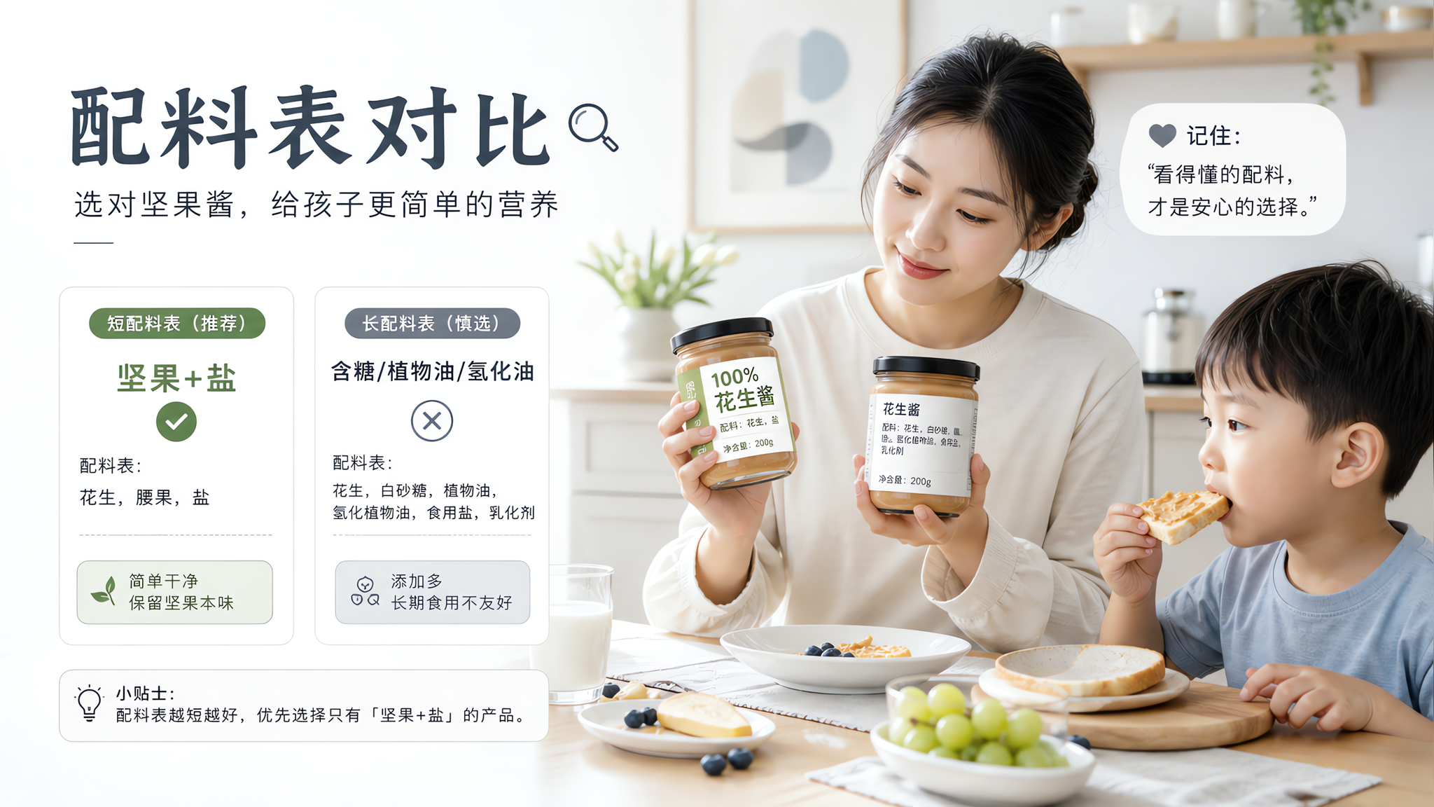 儿童坚果酱别乱买：配料表这4项先排雷