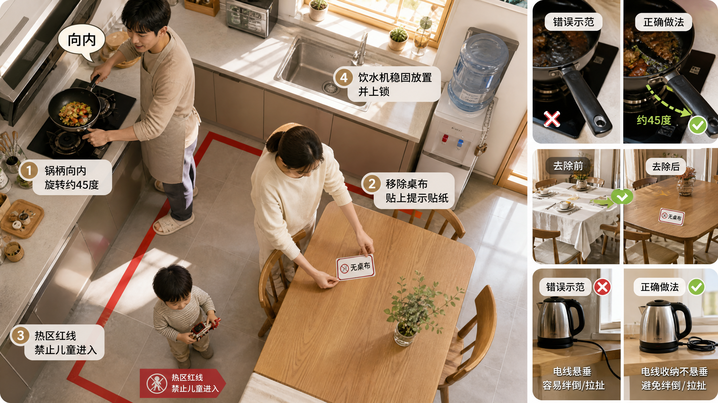 家里烫伤最怕这3个坑：20分钟冷却+49℃阈值+无桌布