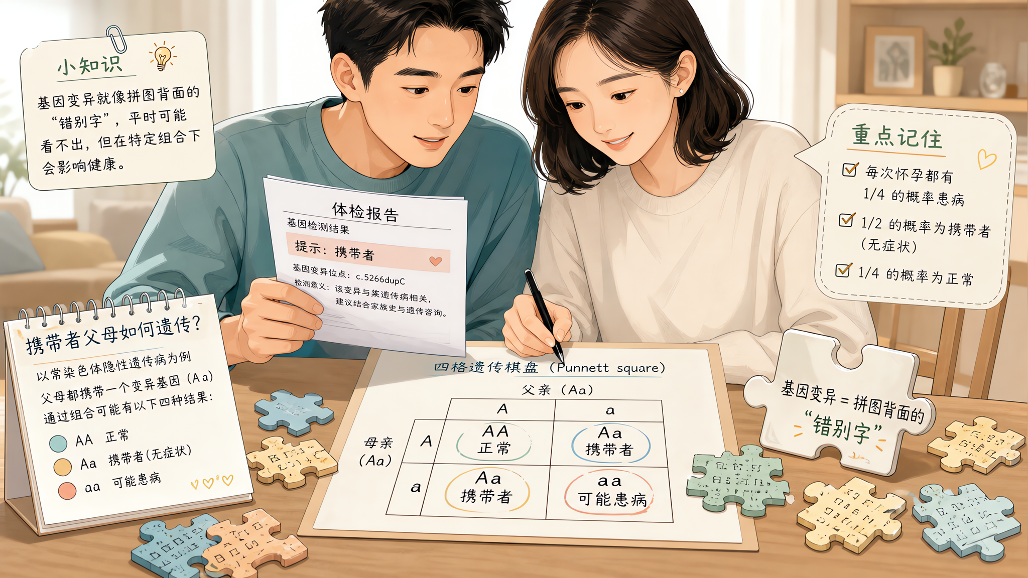 报告写“携带/杂合”，家里都没病也会中招吗？