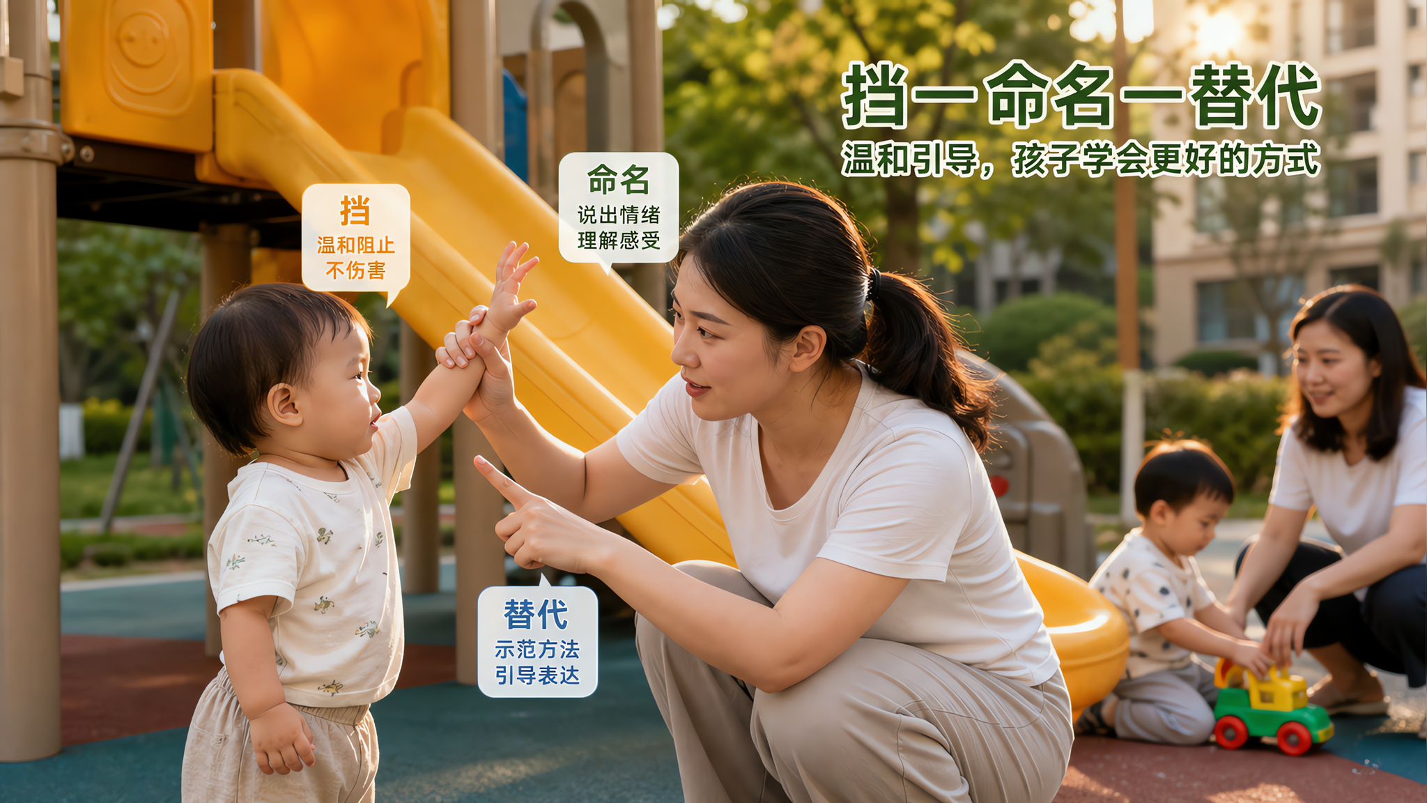 1-2岁推人打人别急着骂 现场三句短口令就够