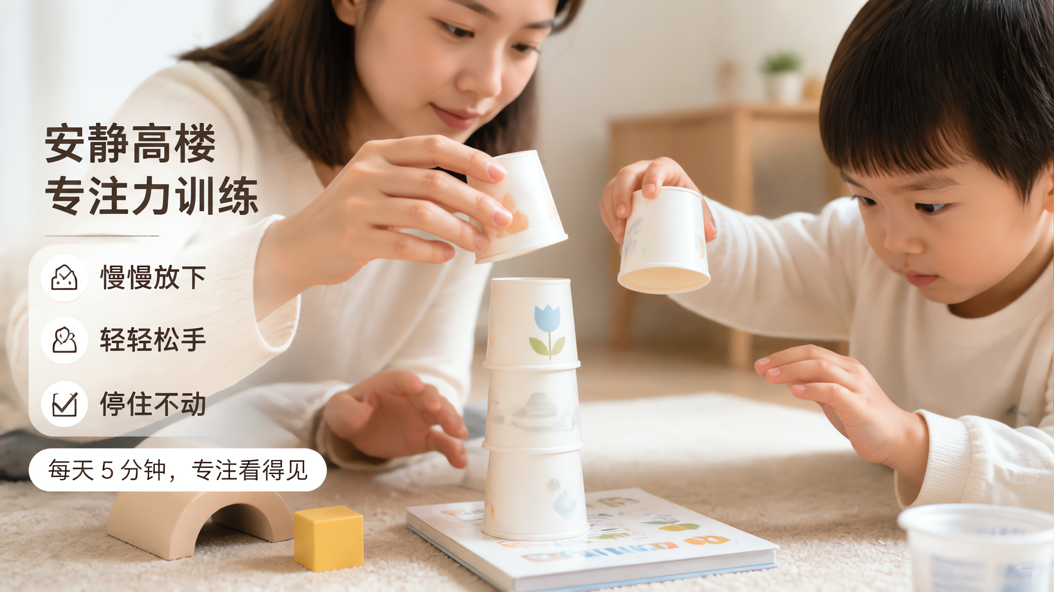 3样家里常见小物，做低噪音专注力训练