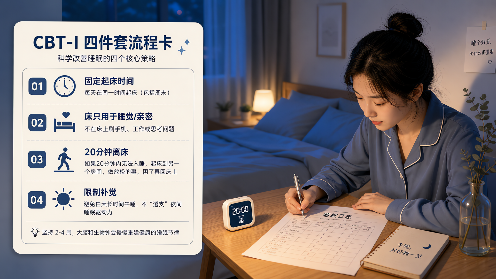 失眠别再硬躺：CBT-I四件套让大脑重新会睡