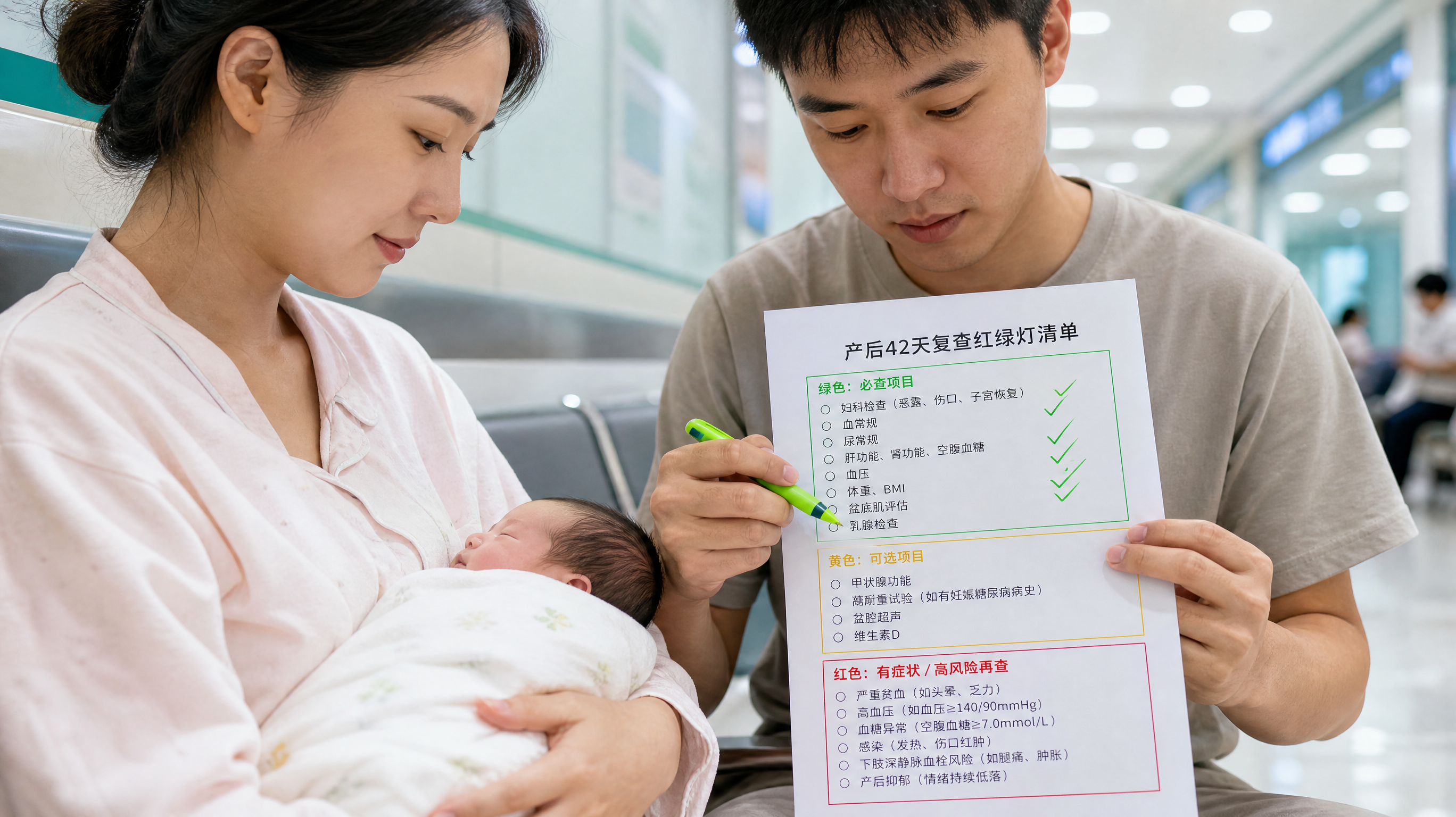 产后42天复查别跟着套餐跑 一张红绿灯表讲清必查与加项