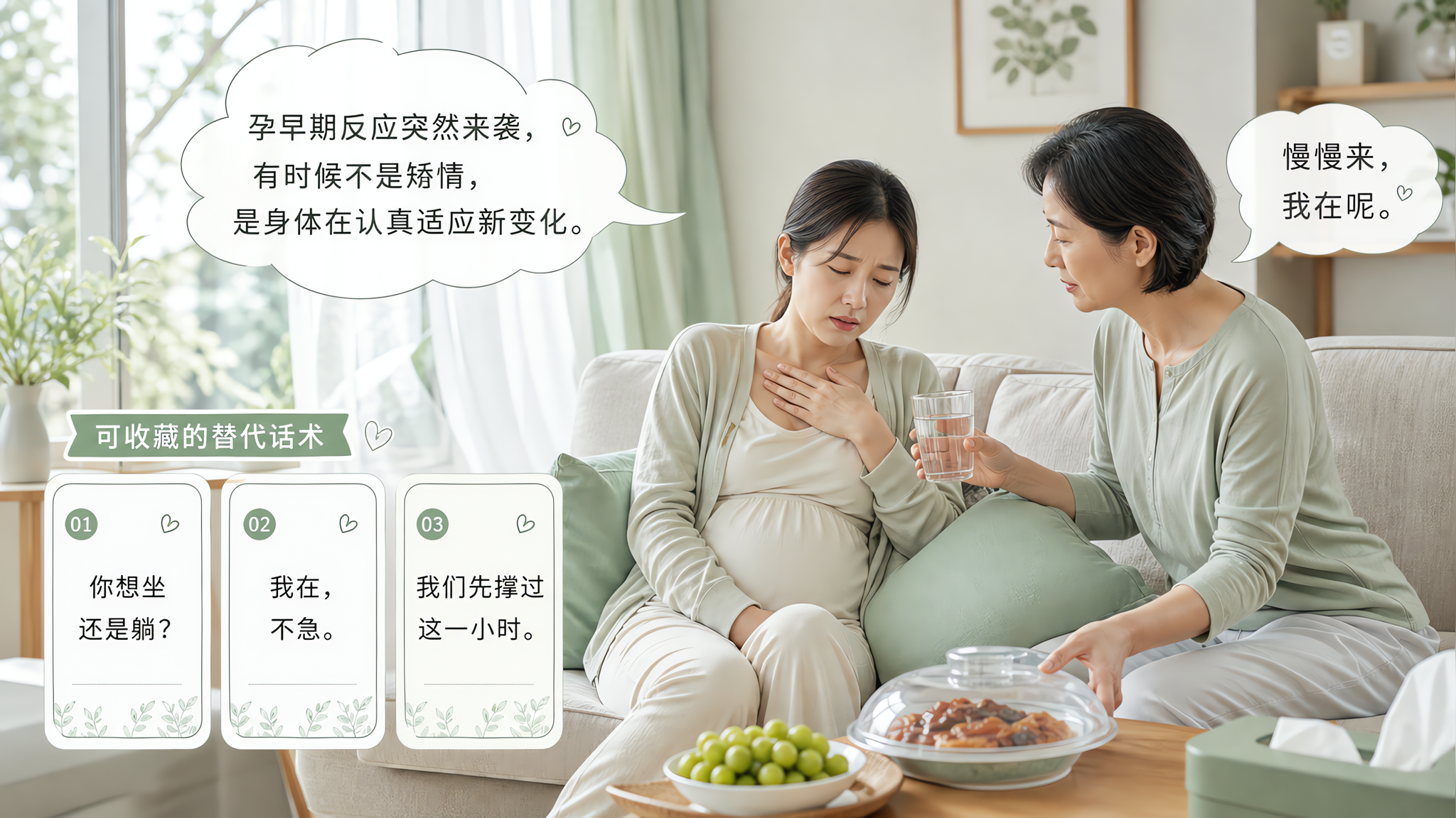 盛夏早孕反应反复时，家人别劝忍：3条更有效的支持法