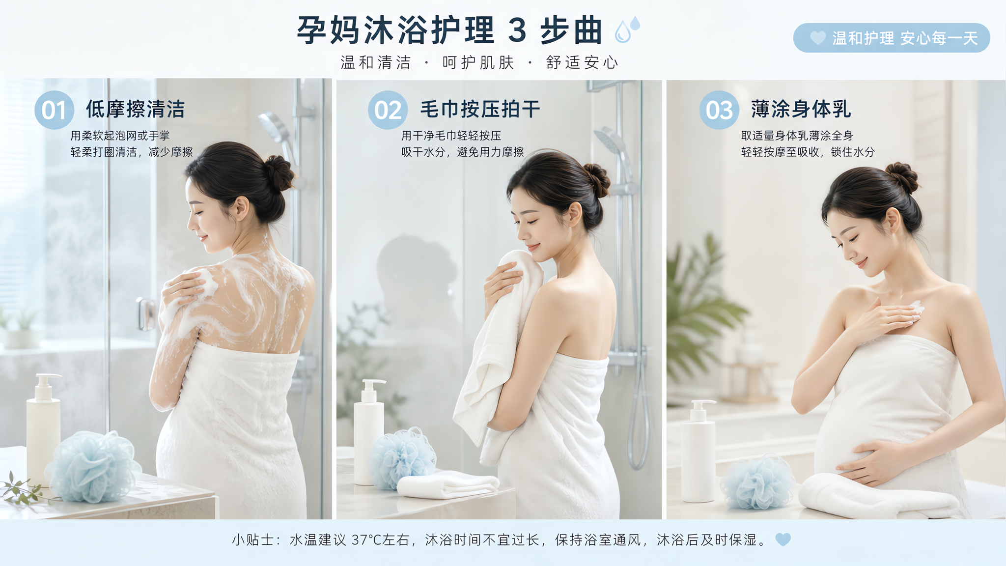 孕期胸口后背长痘别搓：洗后快干+薄涂三步稳住