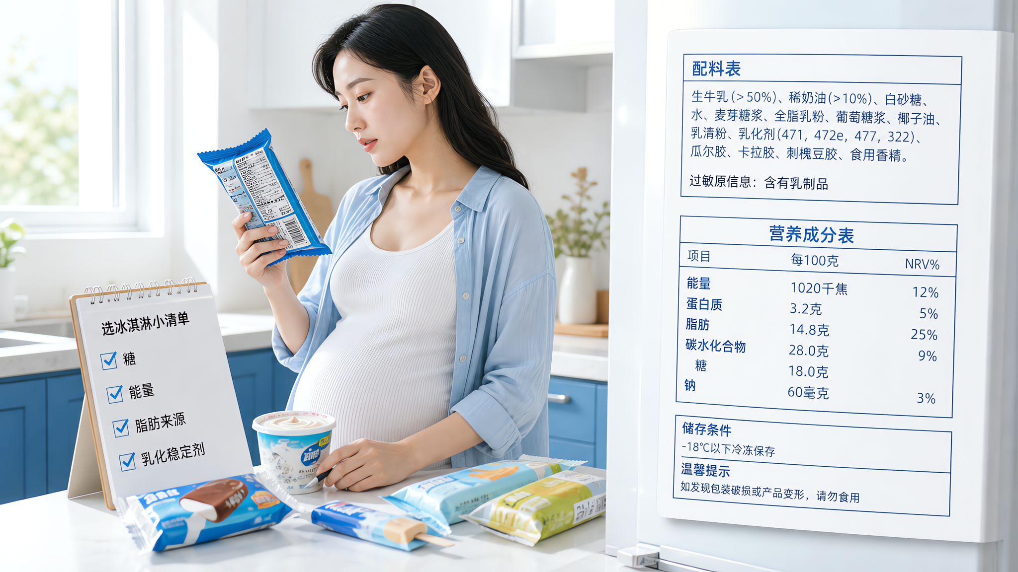 孕妈想吃雪糕别硬扛：4步看懂配料表避雷