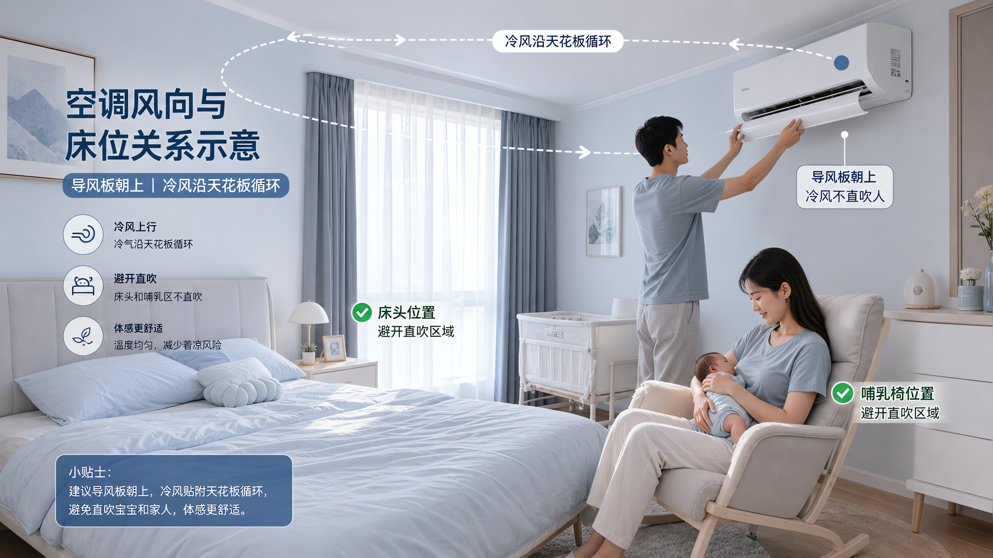 产后开空调最难受的不是温度，是风和湿