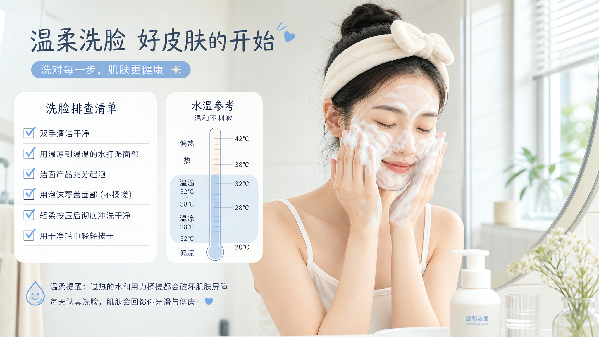洗完脸立刻泛红？先用这张洗脸排查表