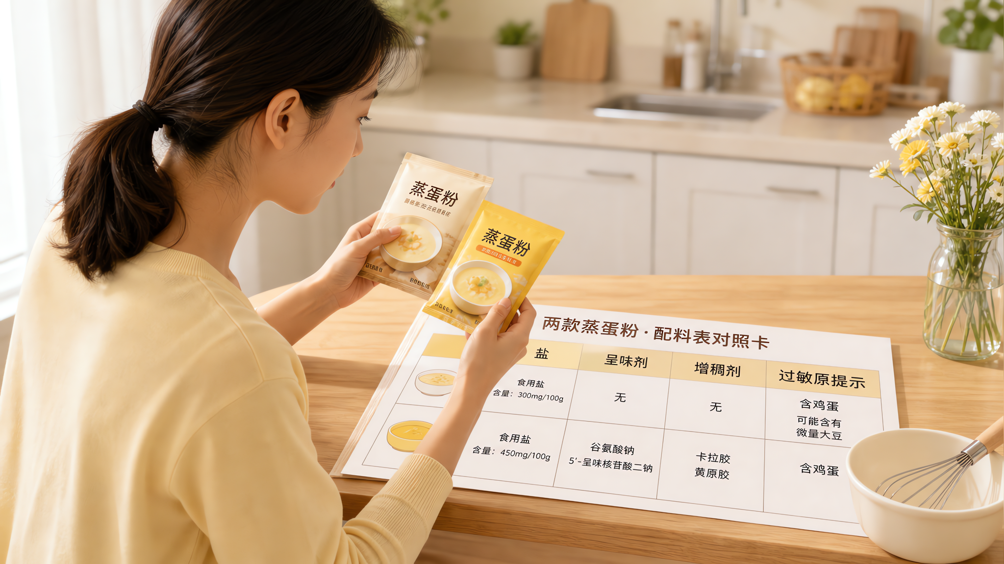 蒸蛋粉到底“宝宝专用”吗？配料表3步排雷：盐、胶体、过敏提示