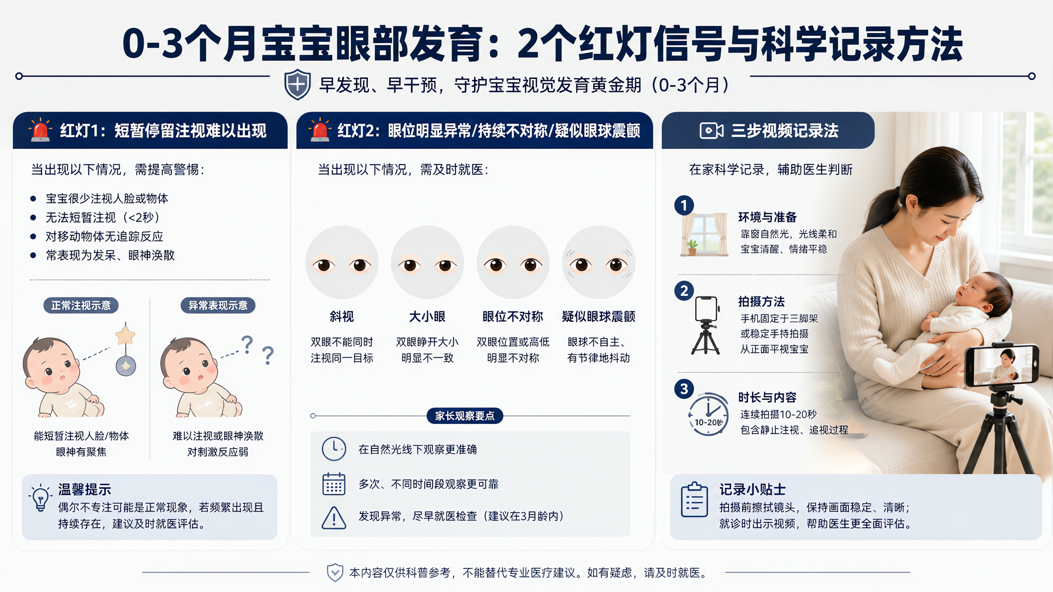 0–100天宝宝视觉别硬比 同时盯住2个红灯