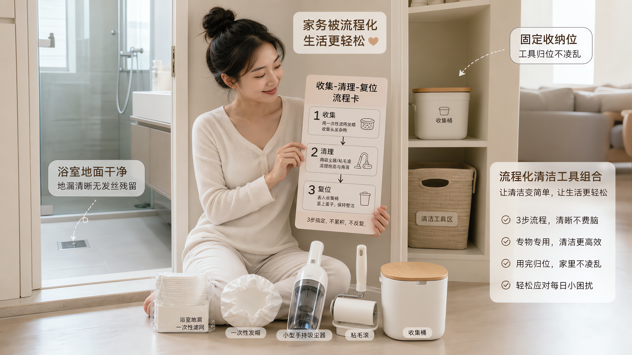 产后掉发太崩溃？用三步把清理变成固定流程