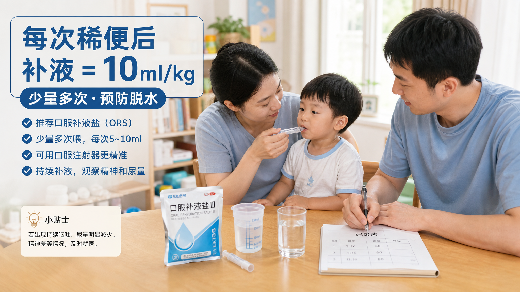 孩子拉肚子先别急着输液：按体重补ORS更关键