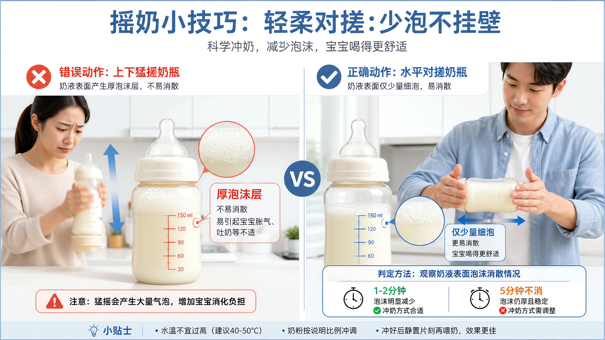 宝宝喝奶就胀气哭闹？先别换奶粉，看看你是不是“摇出一肚子空气”