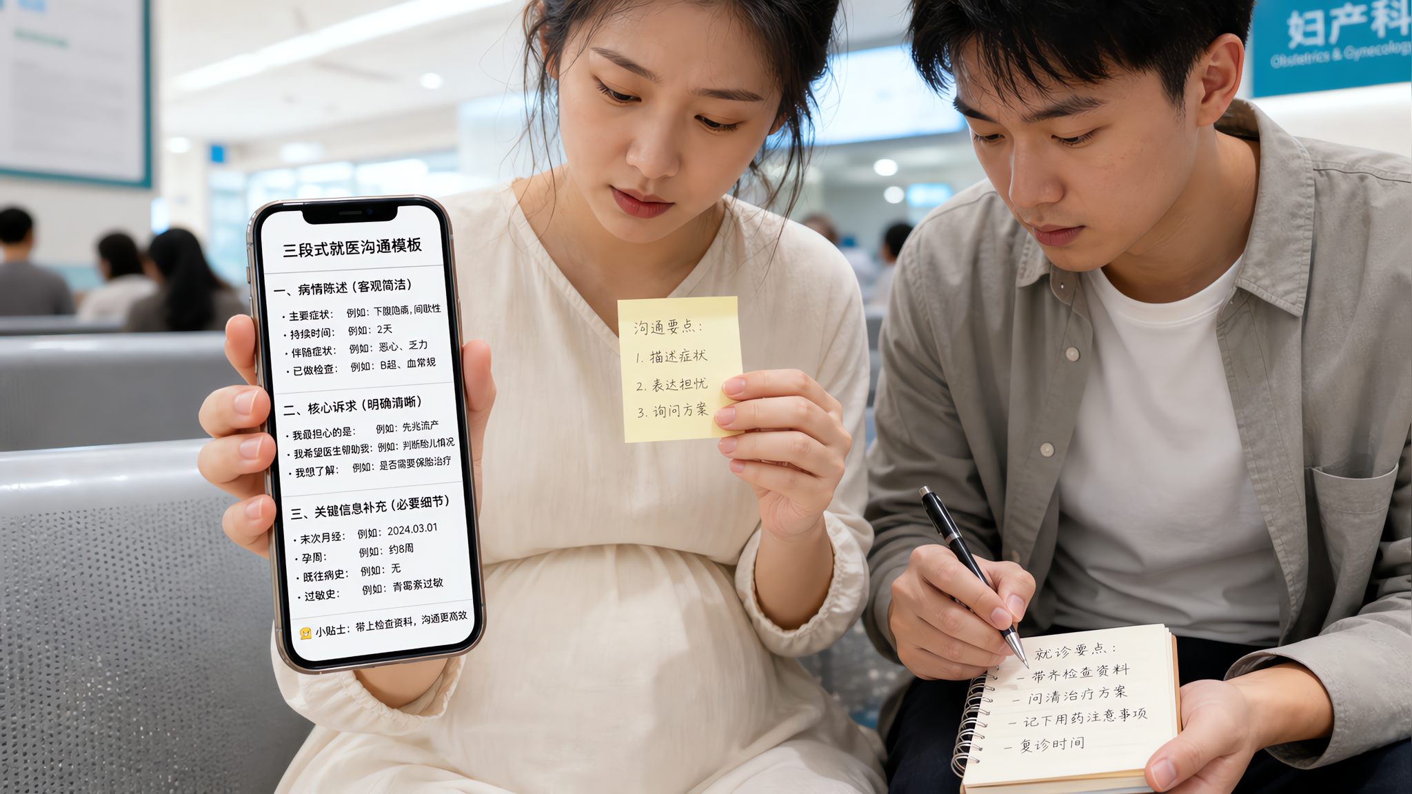 孕早期第一次就医别硬扛：3段话把情况说清