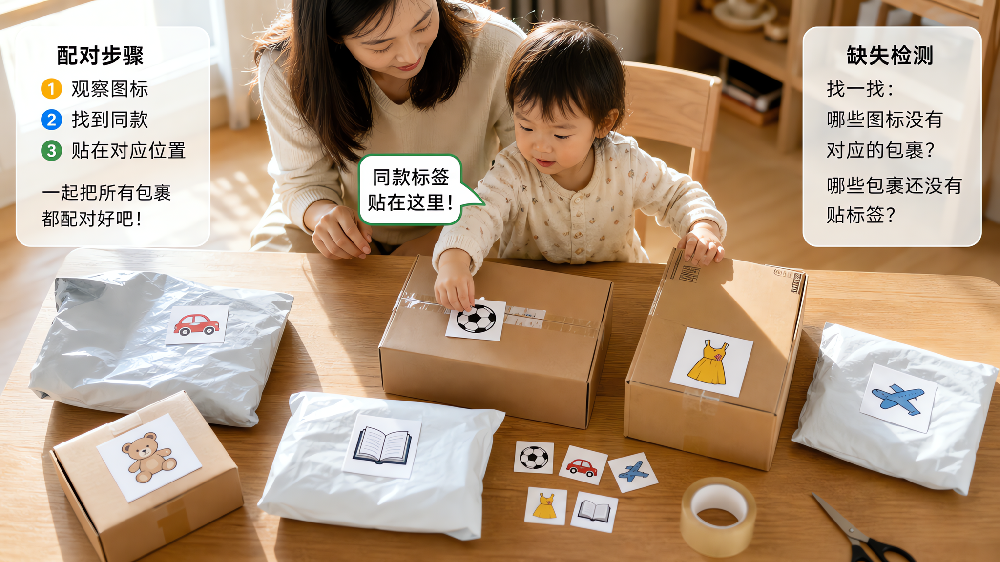 别再嫌娃只爱纸箱：快递标签也能练逻辑