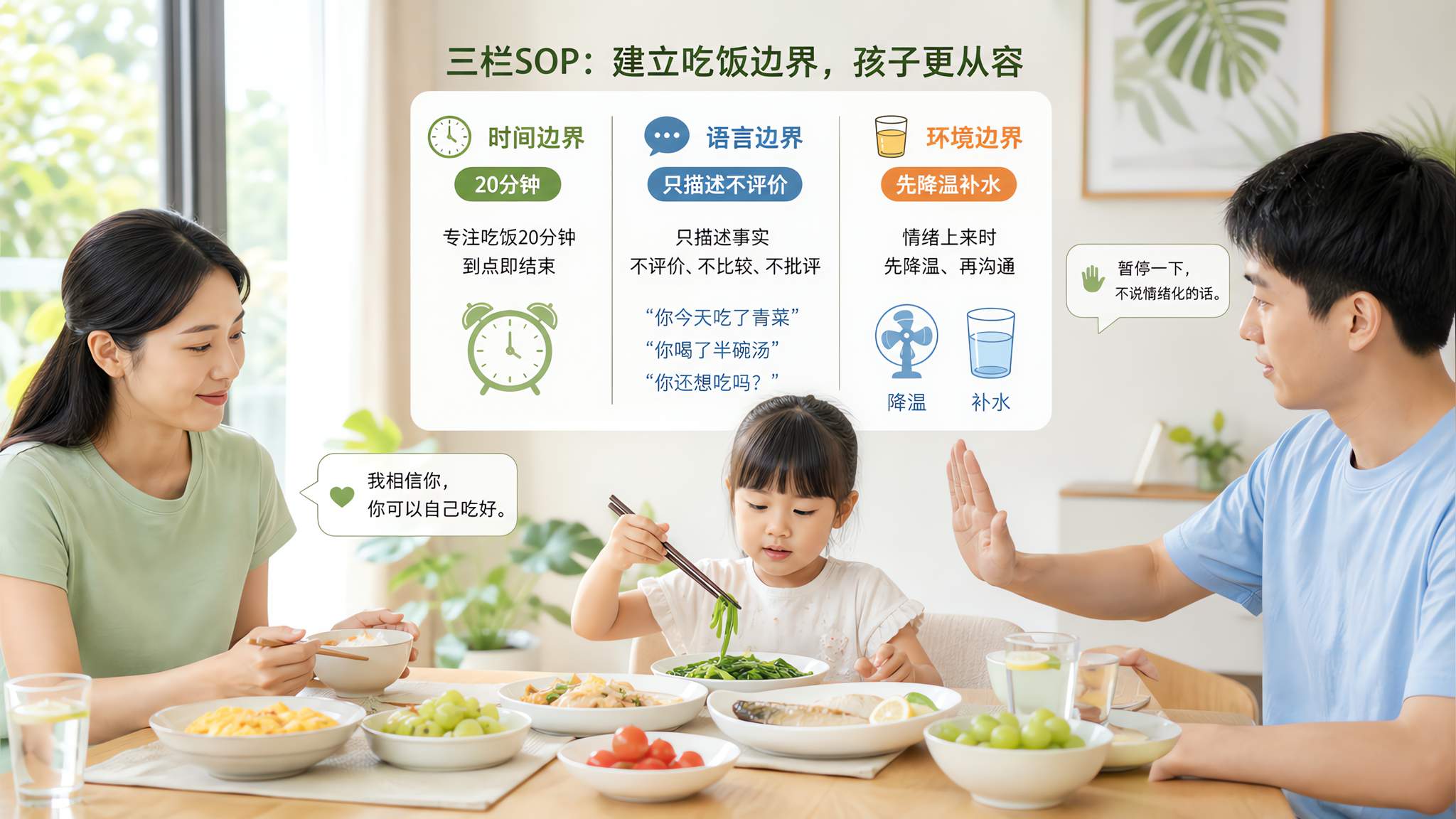 夏天孩子不爱吃？先把饭桌压力降下来：20分钟SOP