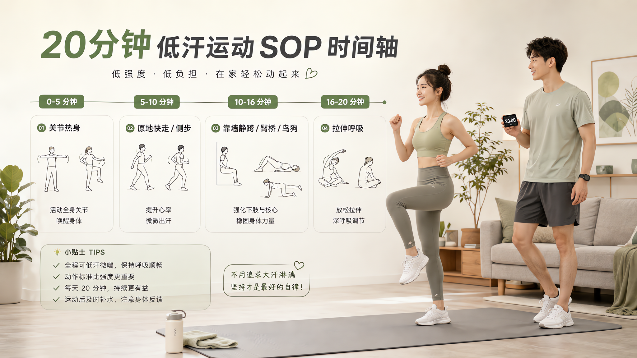 闷热到不想动？备孕低汗20分钟SOP照做就行