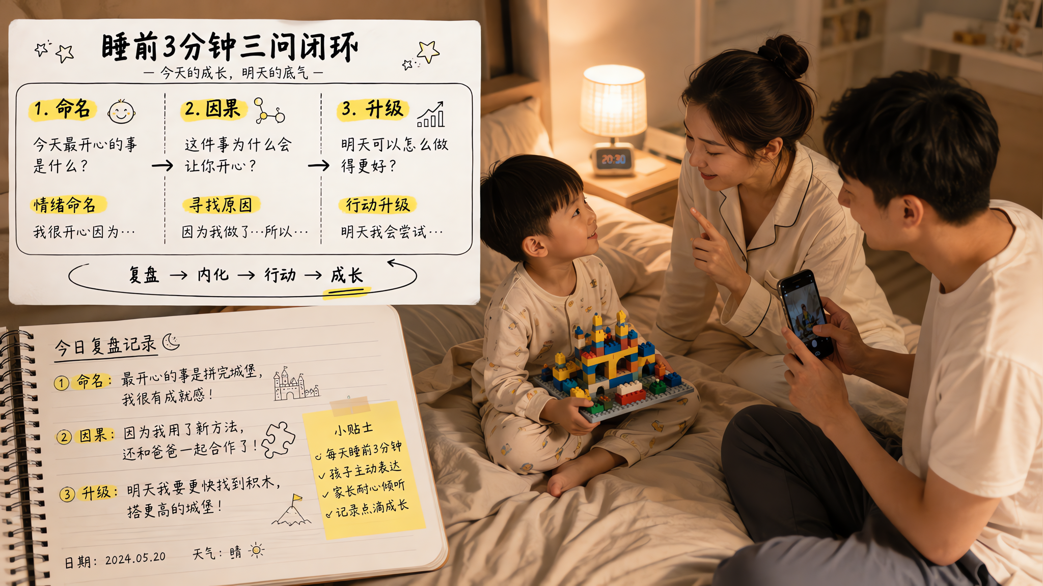 睡前3分钟三问：把孩子的“我忘了”变成会总结